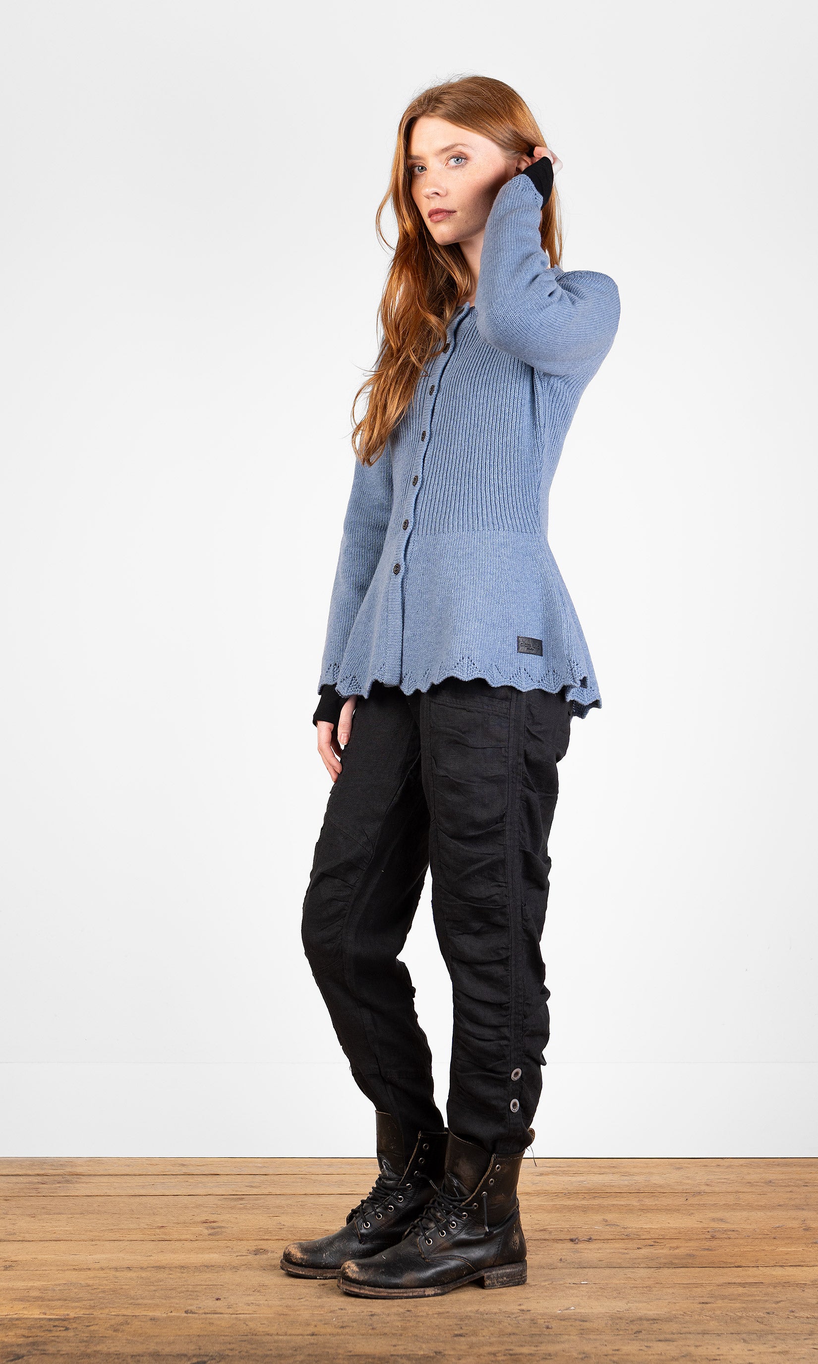 Fitted knitted wool cardigan