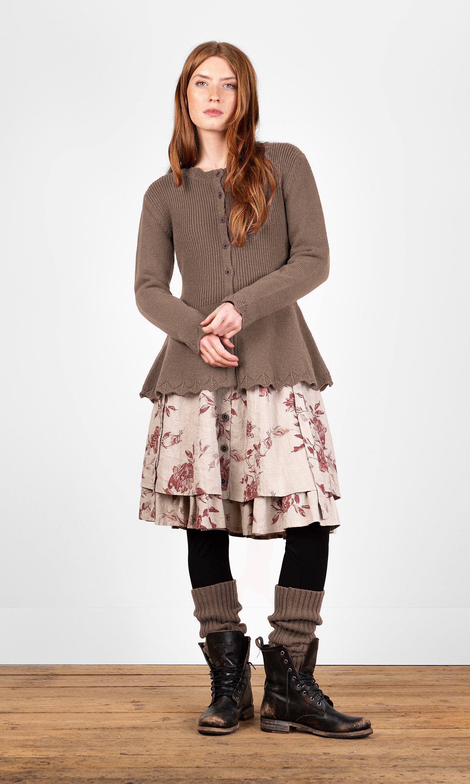 Fitted knitted wool cardigan