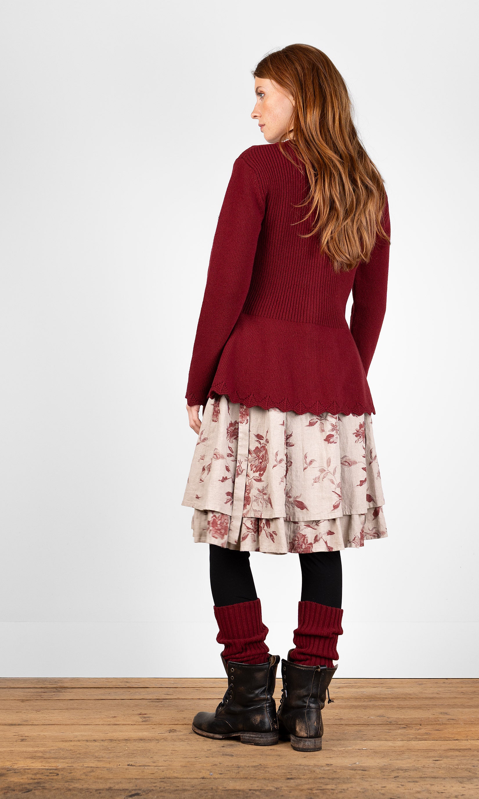 Fitted knitted wool cardigan