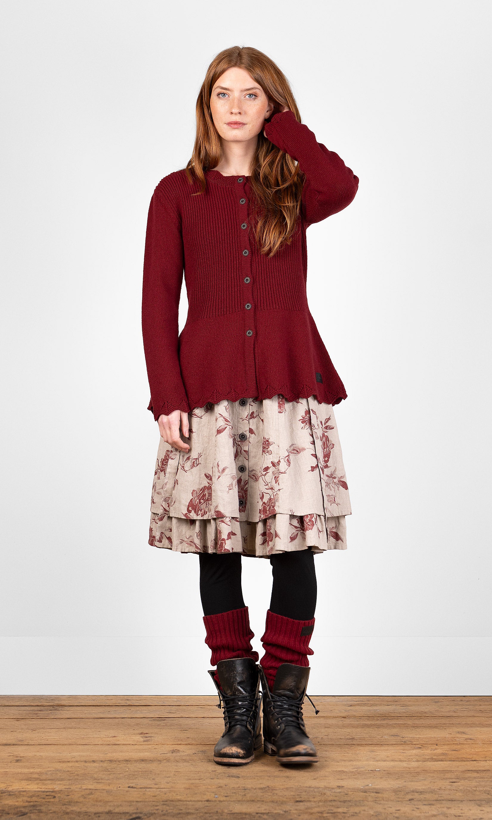 Fitted knitted wool cardigan