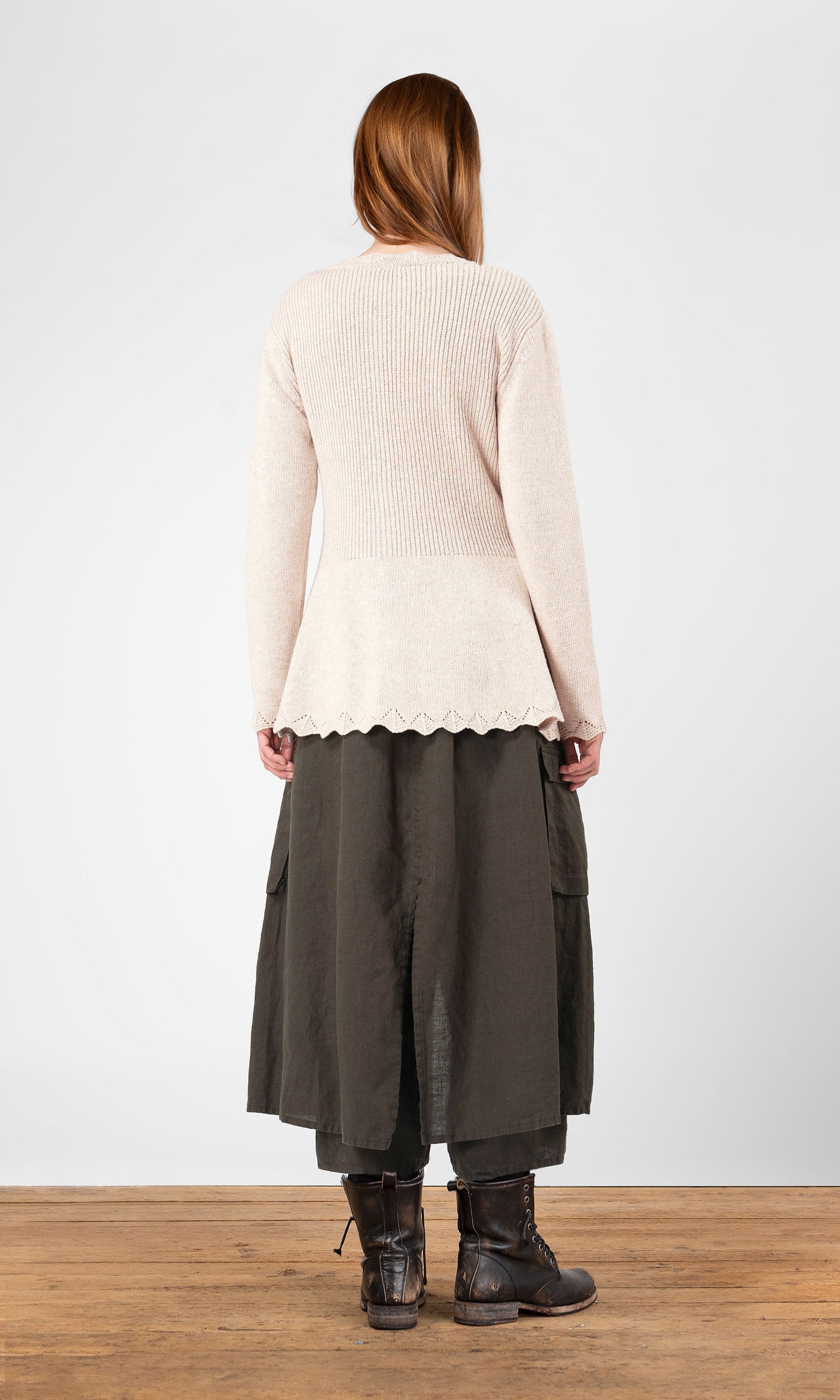 Fitted knitted wool cardigan