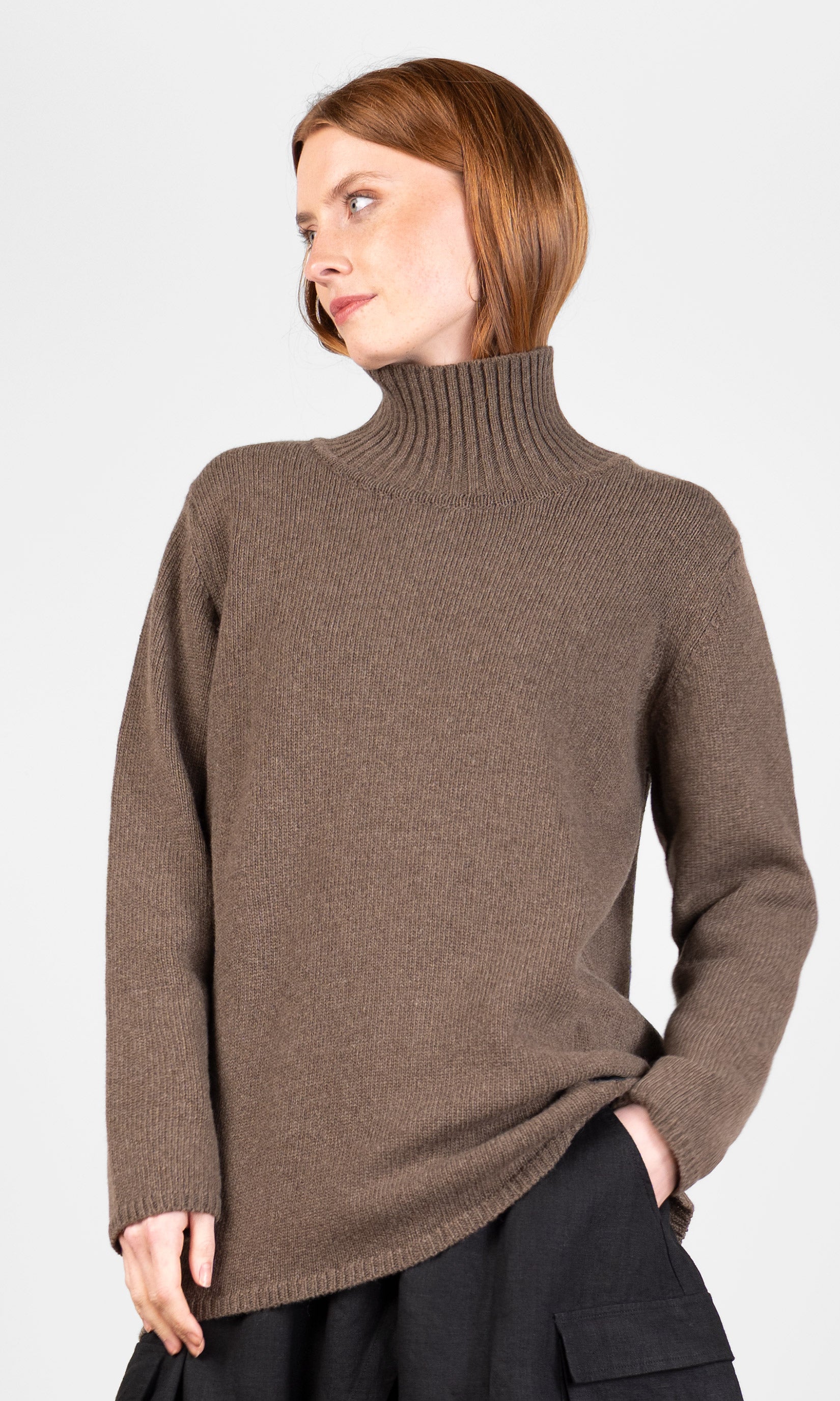 Knitted wool turtleneck sweater