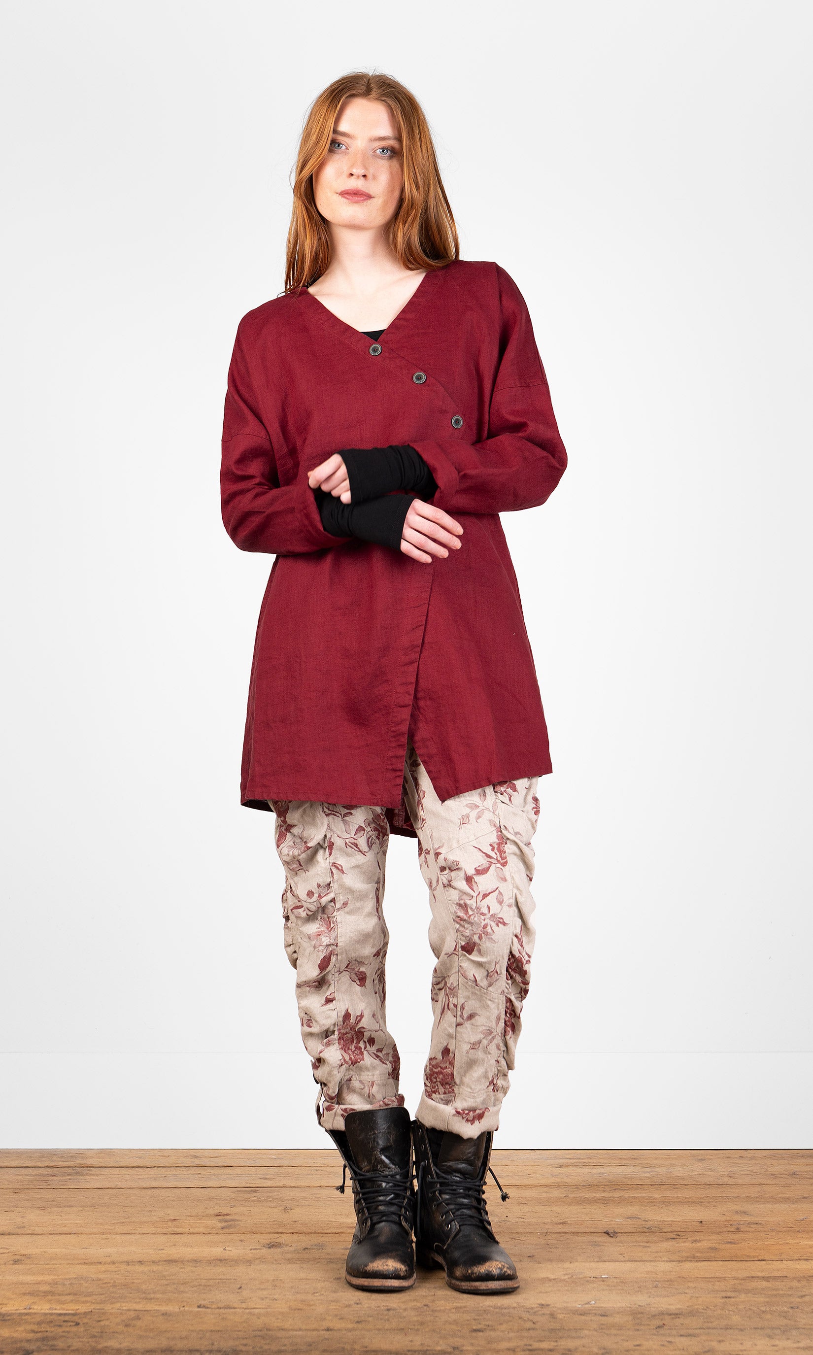 A-line tunic with diagonal cut