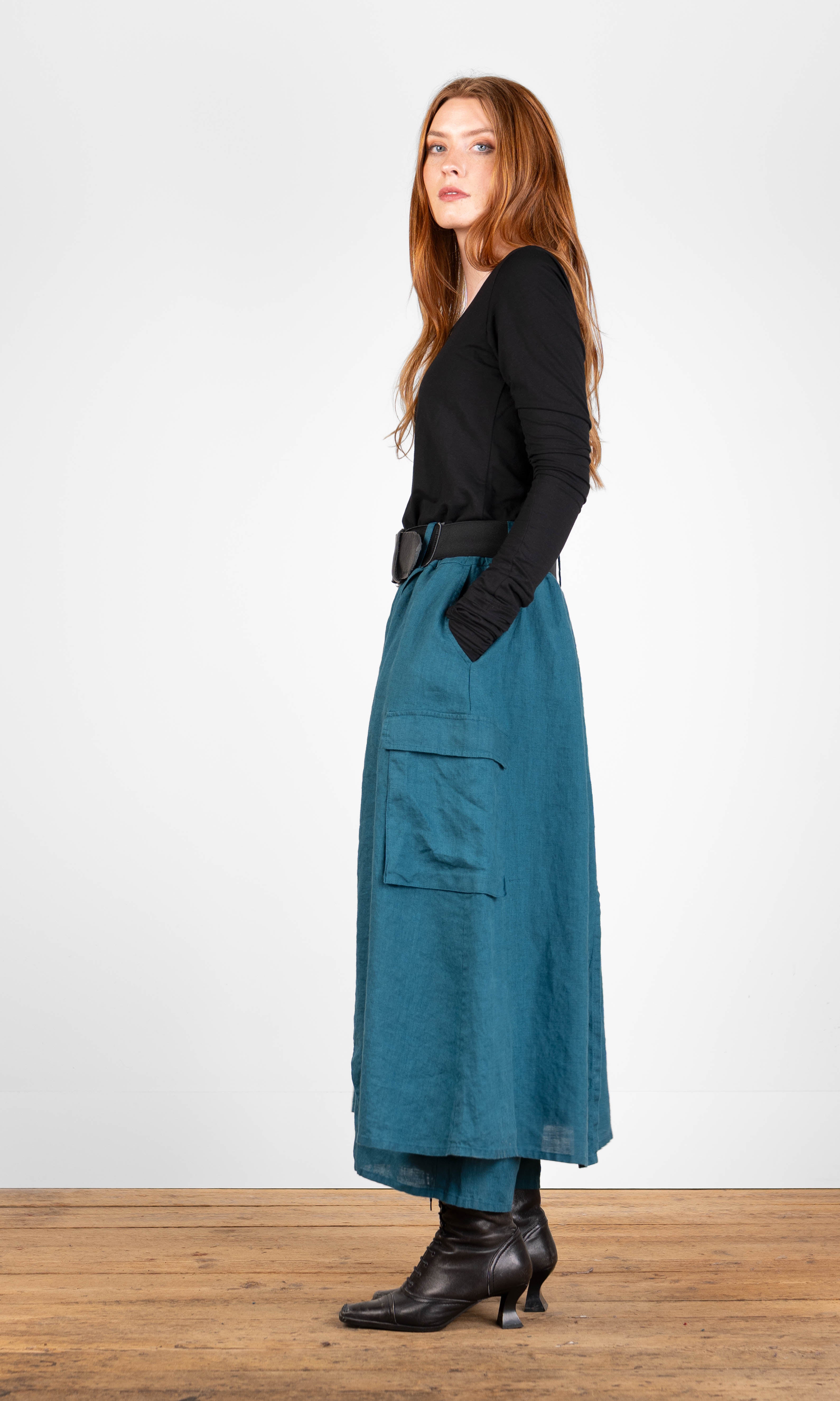 Linen culottes with pockets