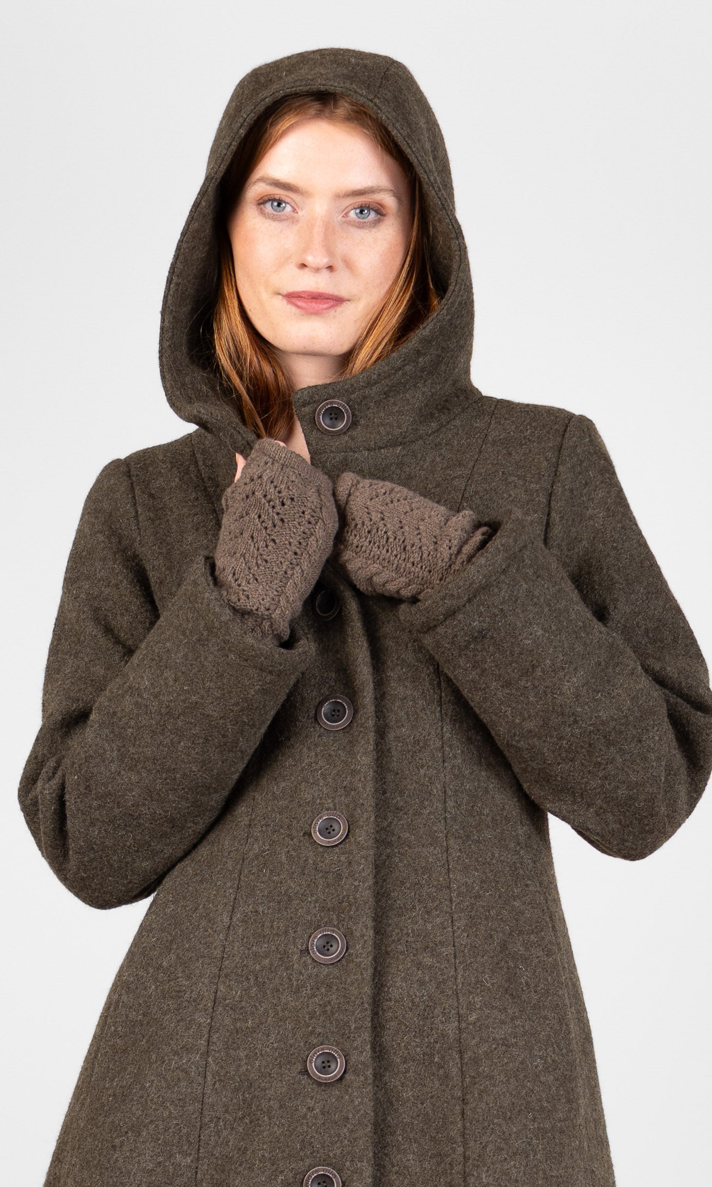 Wool fingerless gloves