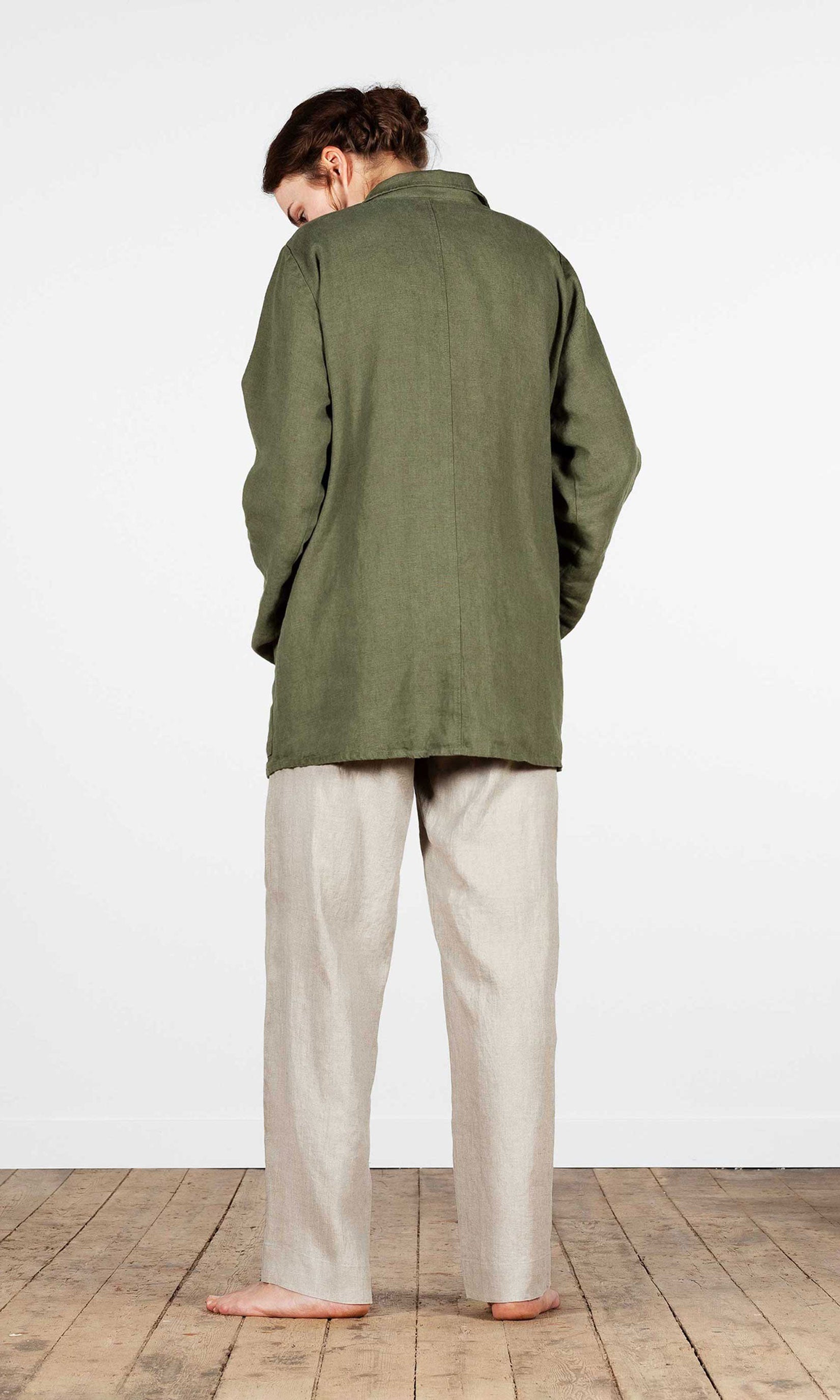 Lined oversized linen jacket