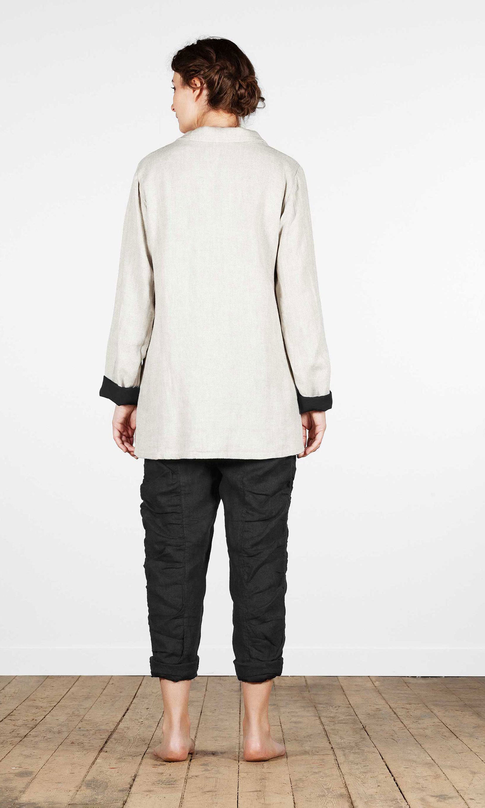 Lined oversized linen jacket