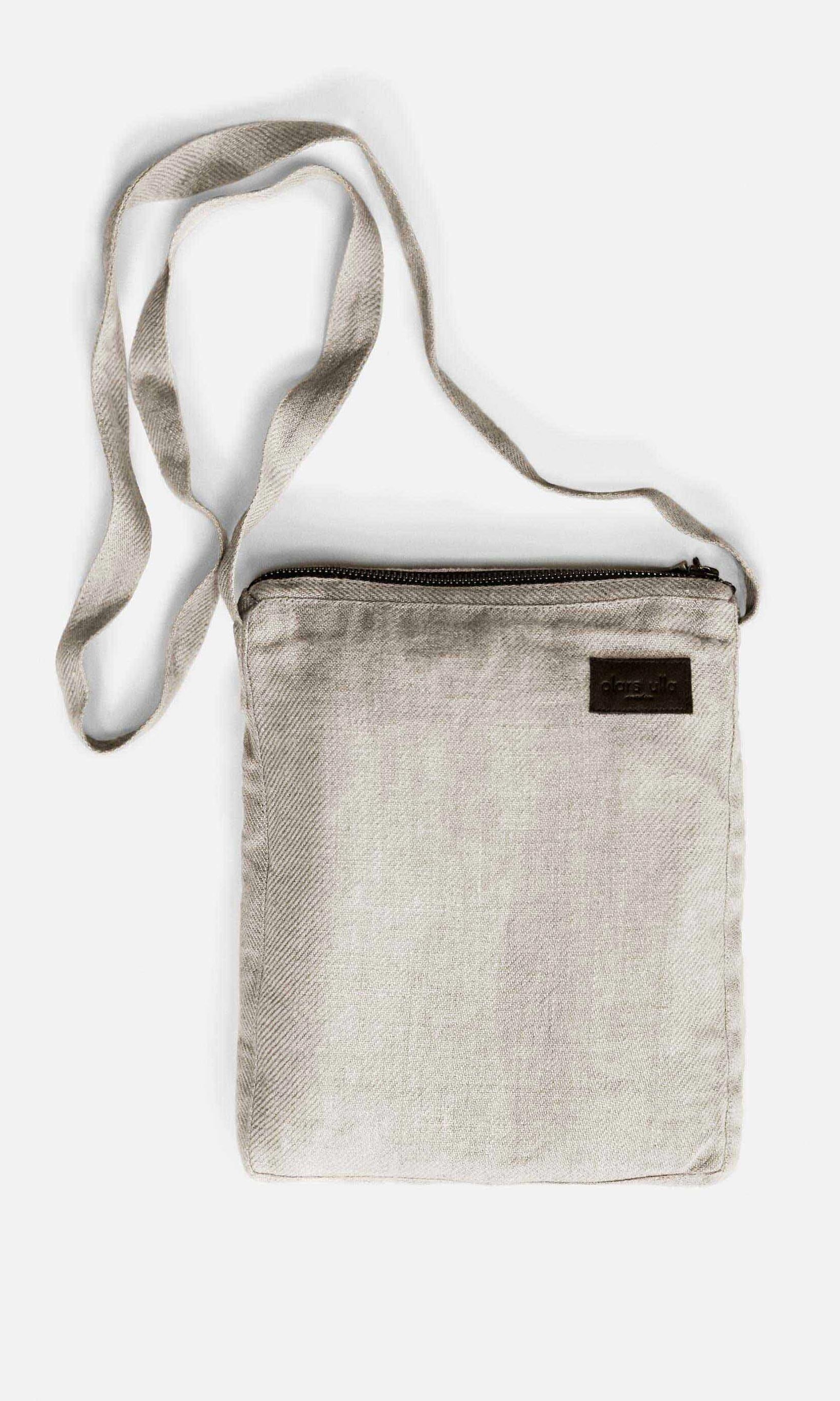 Linen bag with shoulder strap