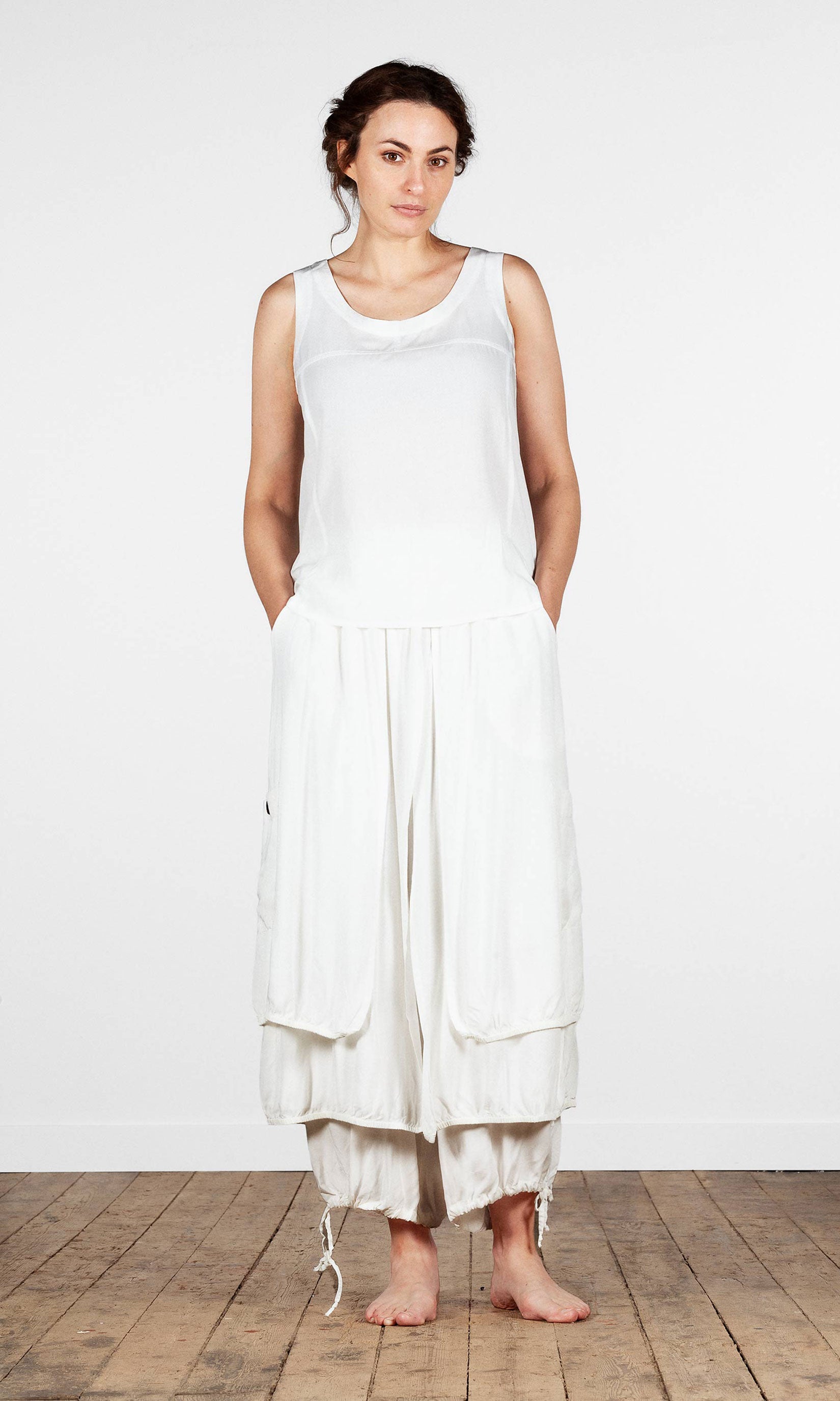 Straight linen in viscose