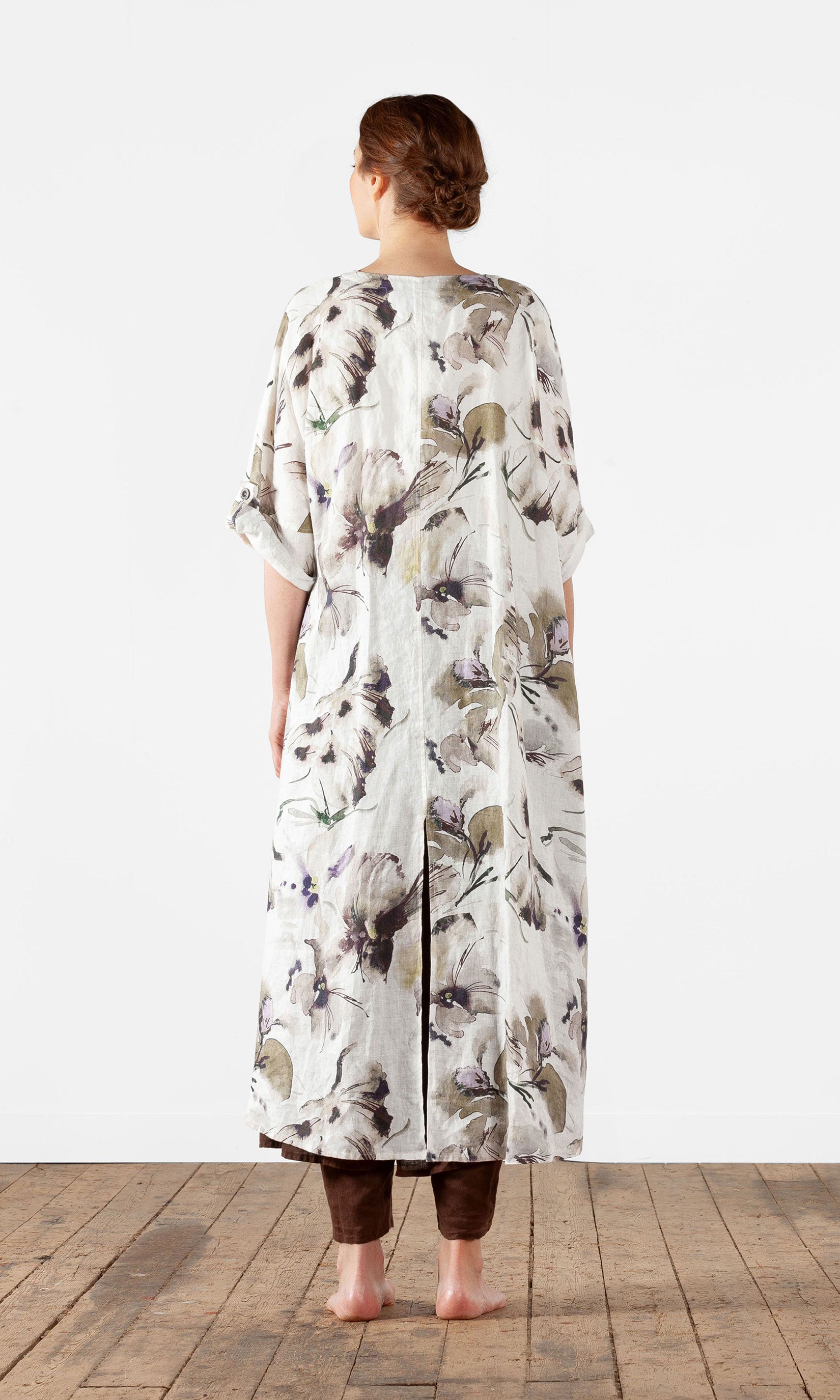 Linen coat with ties