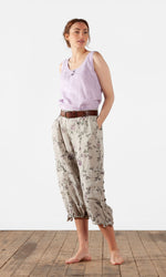 Wide linen capri pants