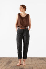 Pleated linen trousers