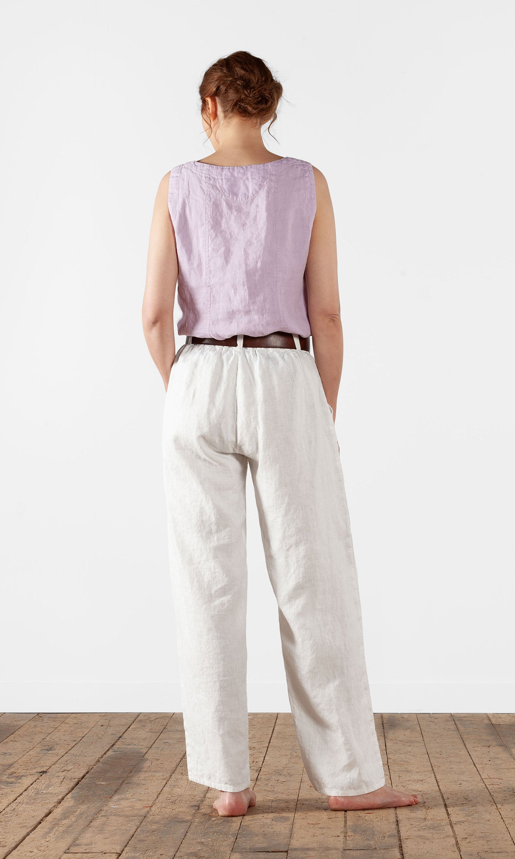 Linnebyxa med rak vidd