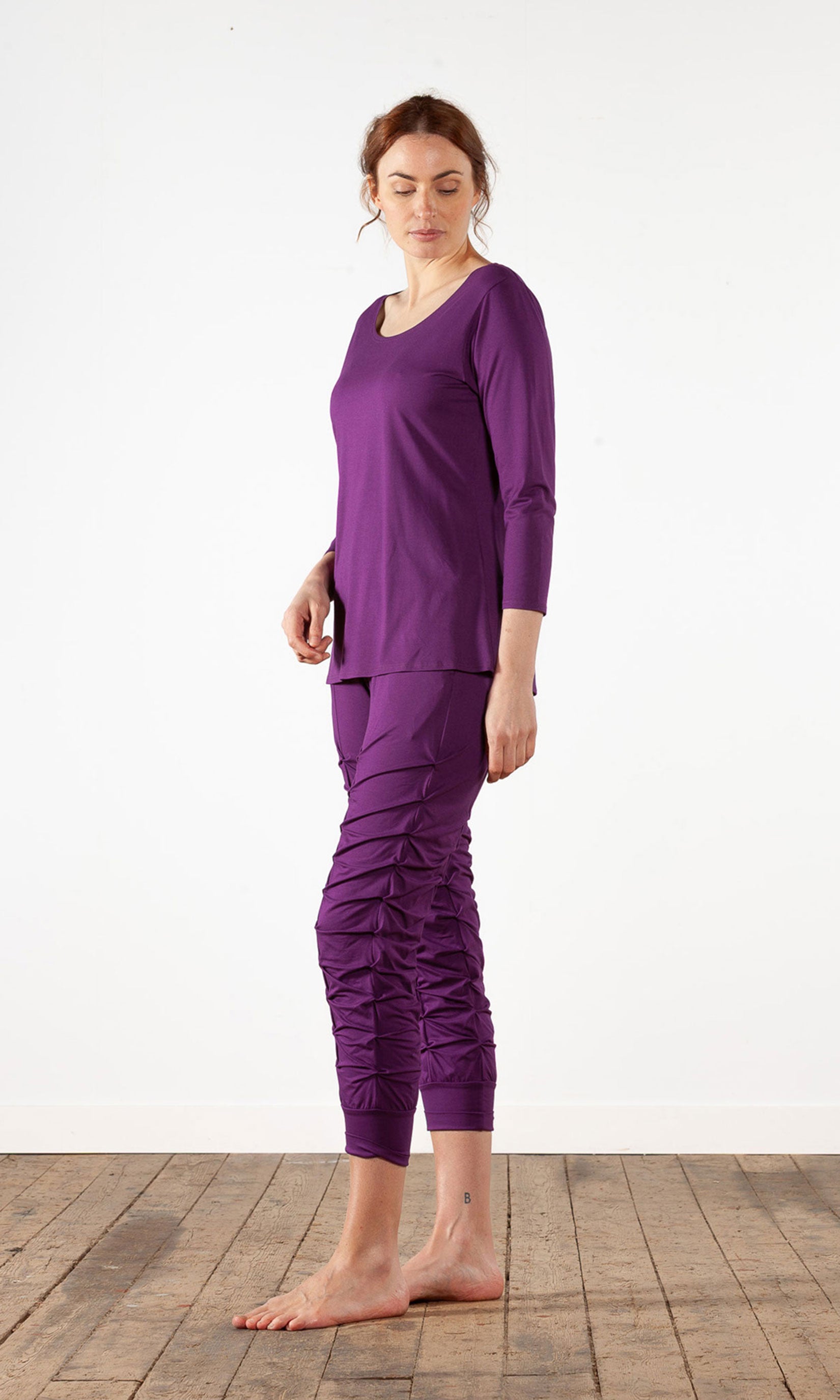 T-shirt med 3/4-ärm i viskos