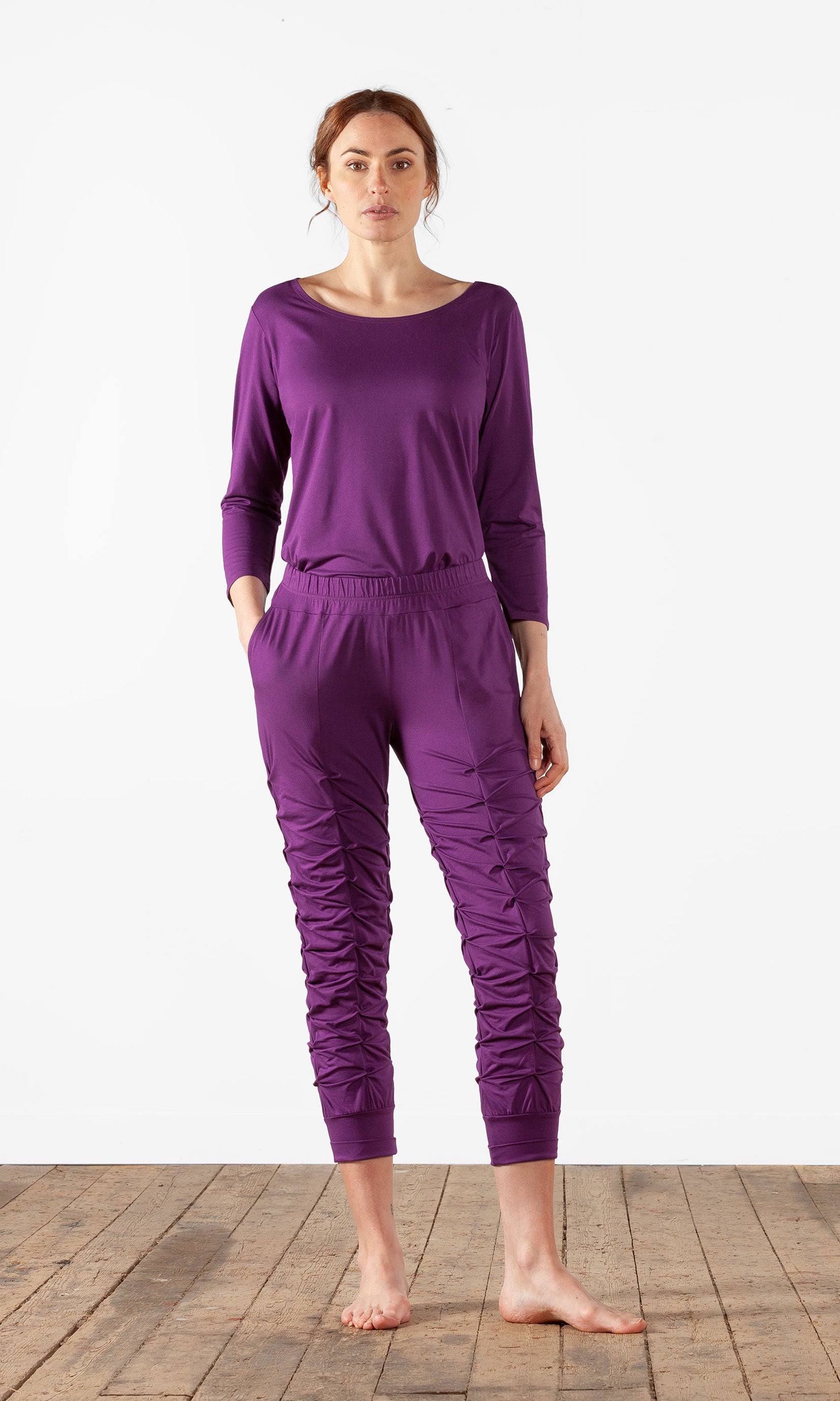 T-shirt med 3/4-ärm i viskos