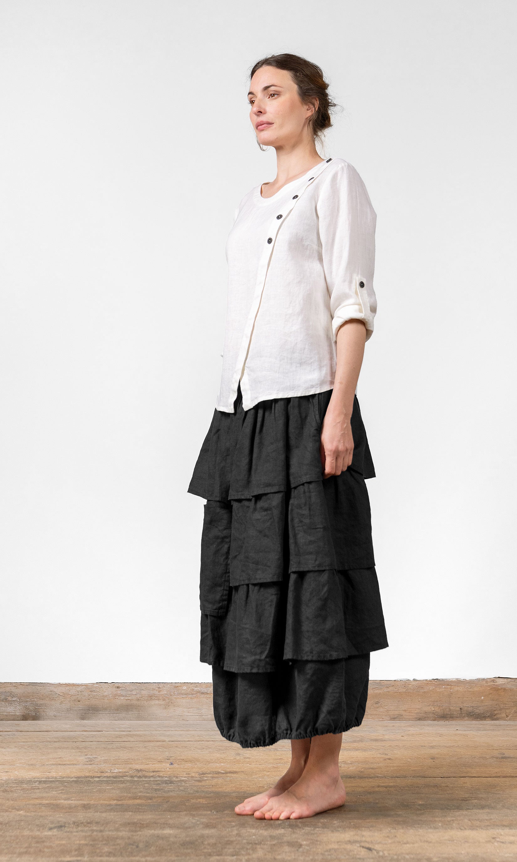 Bluse mit Wickelknöpfen