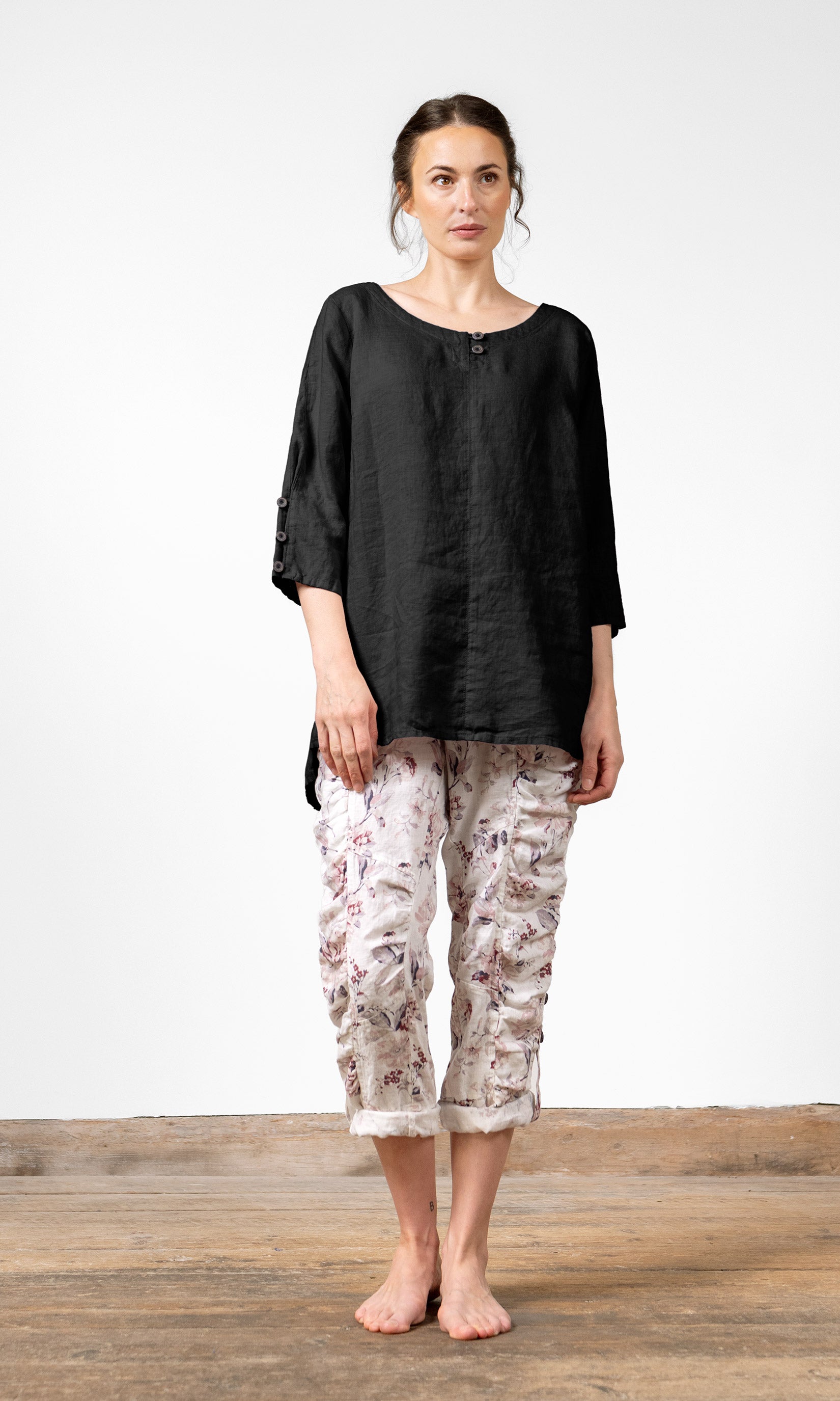 Rak linnetunika med utfällbar ärm