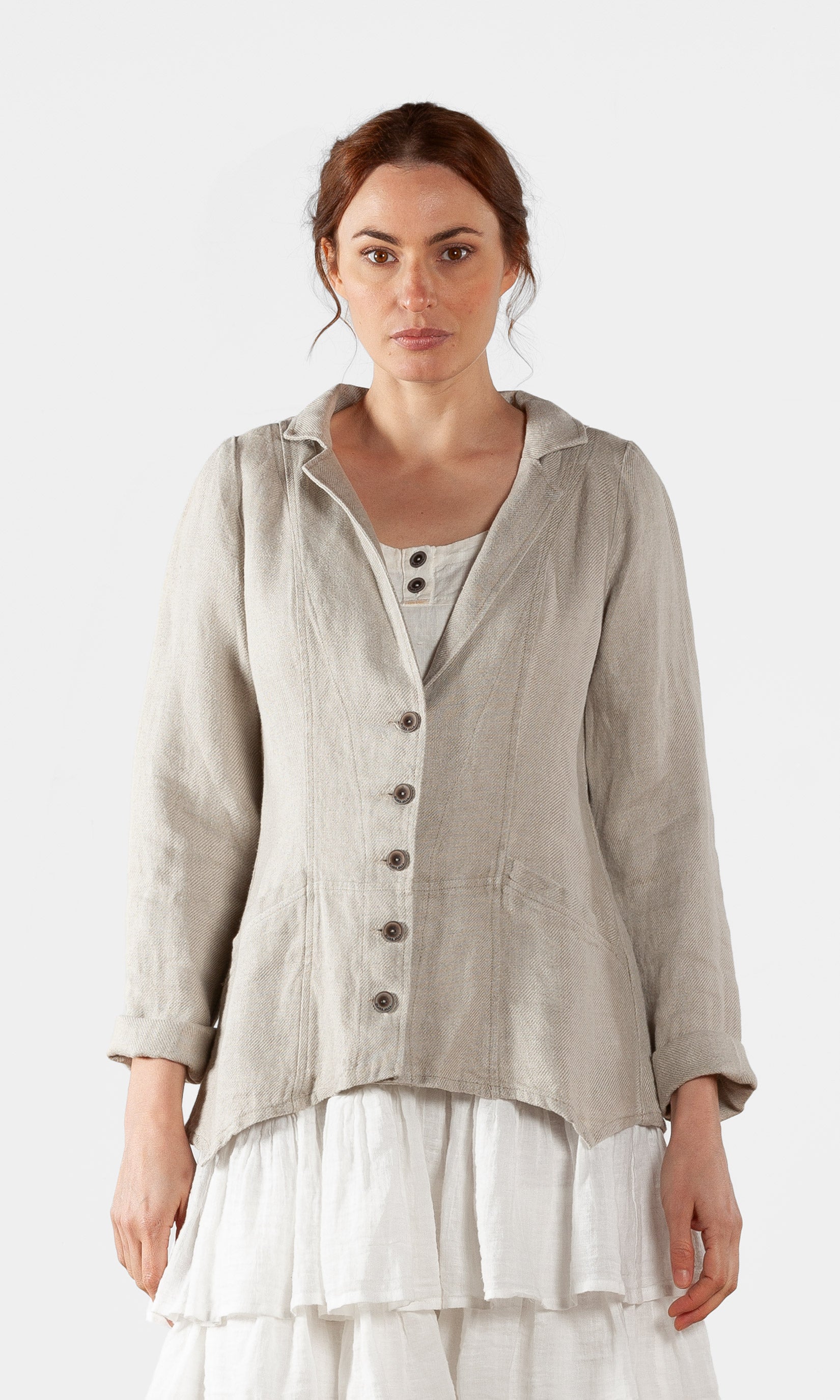 Leinenjacke in klassischer taillierter Form