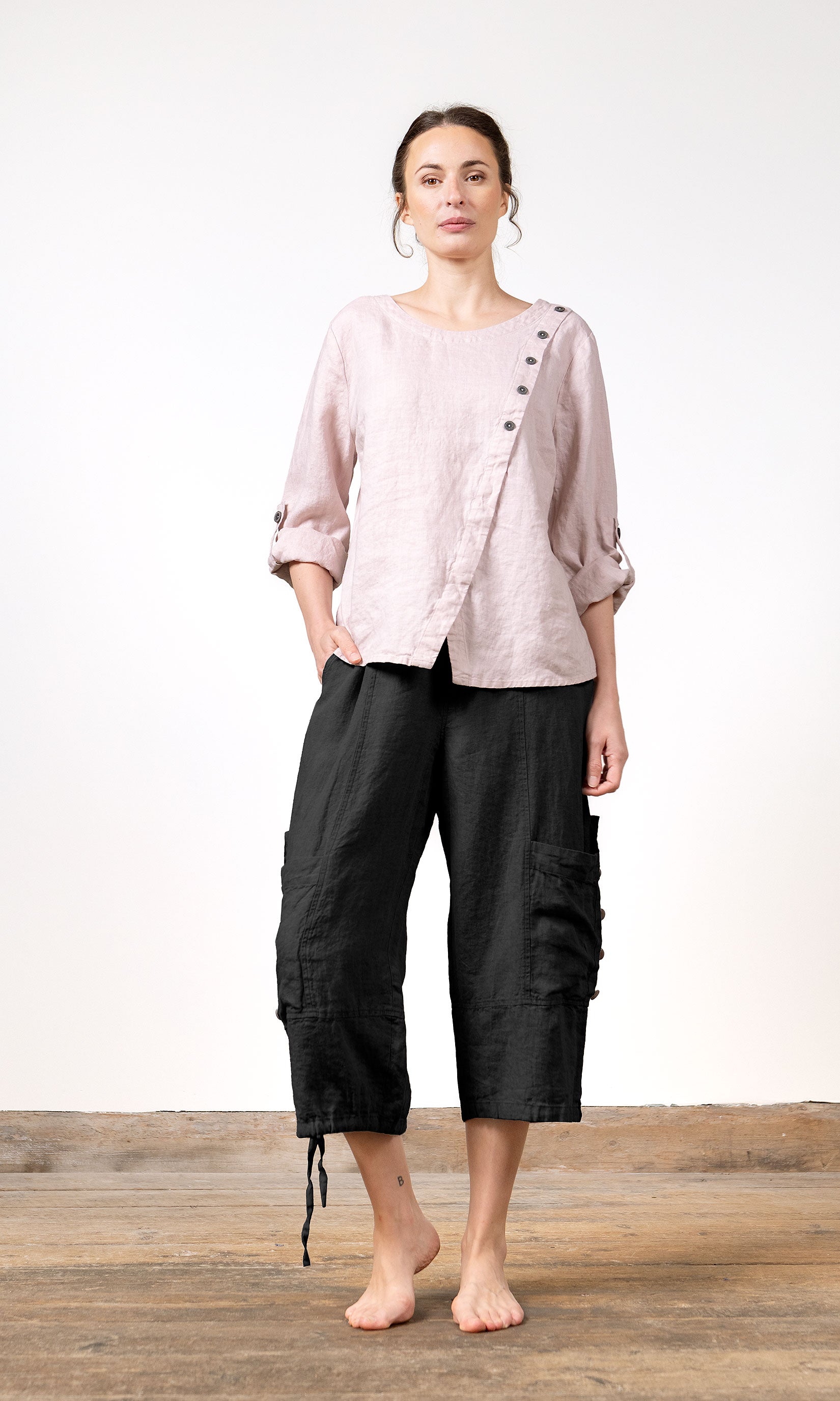 Caprishose aus Leinen