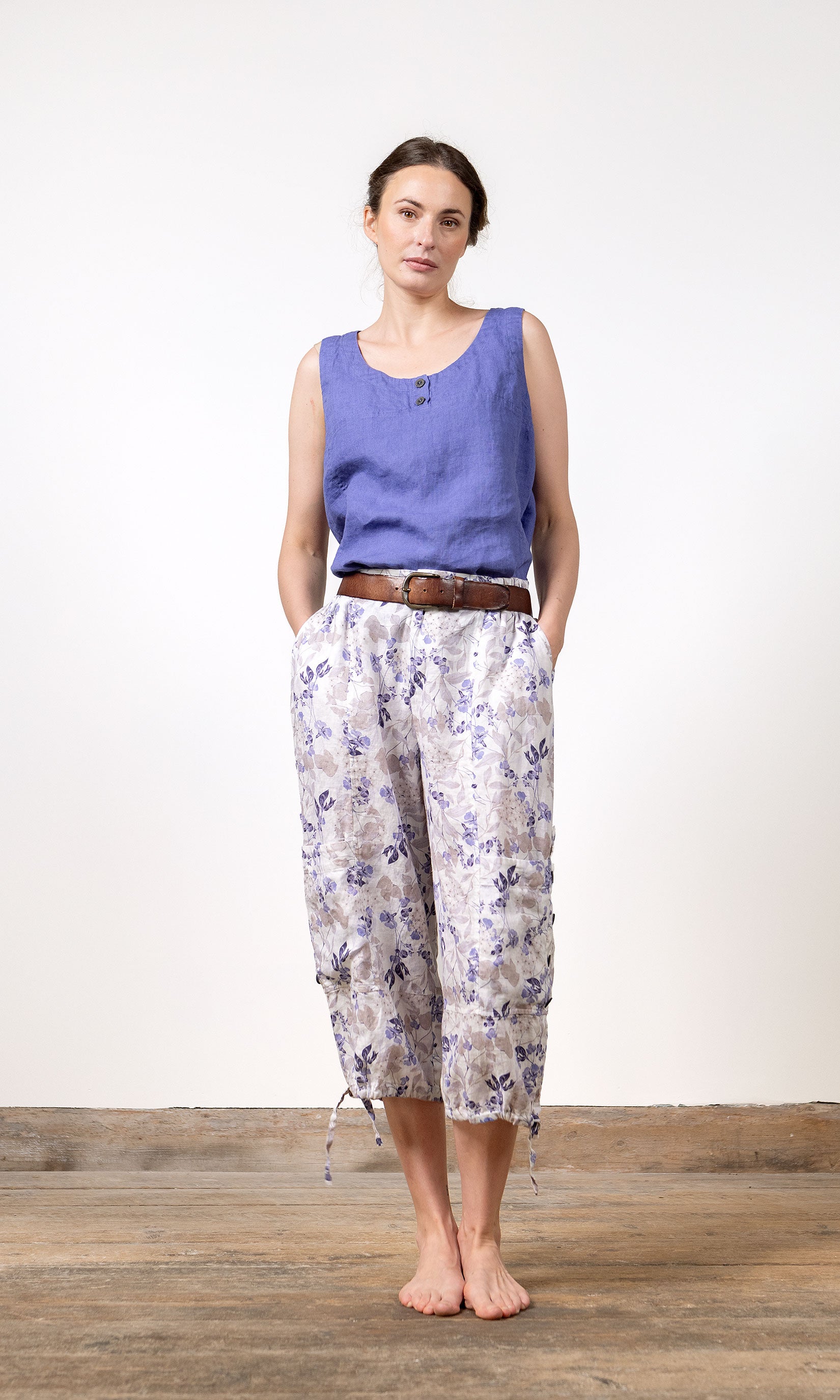 Caprishose aus Leinen