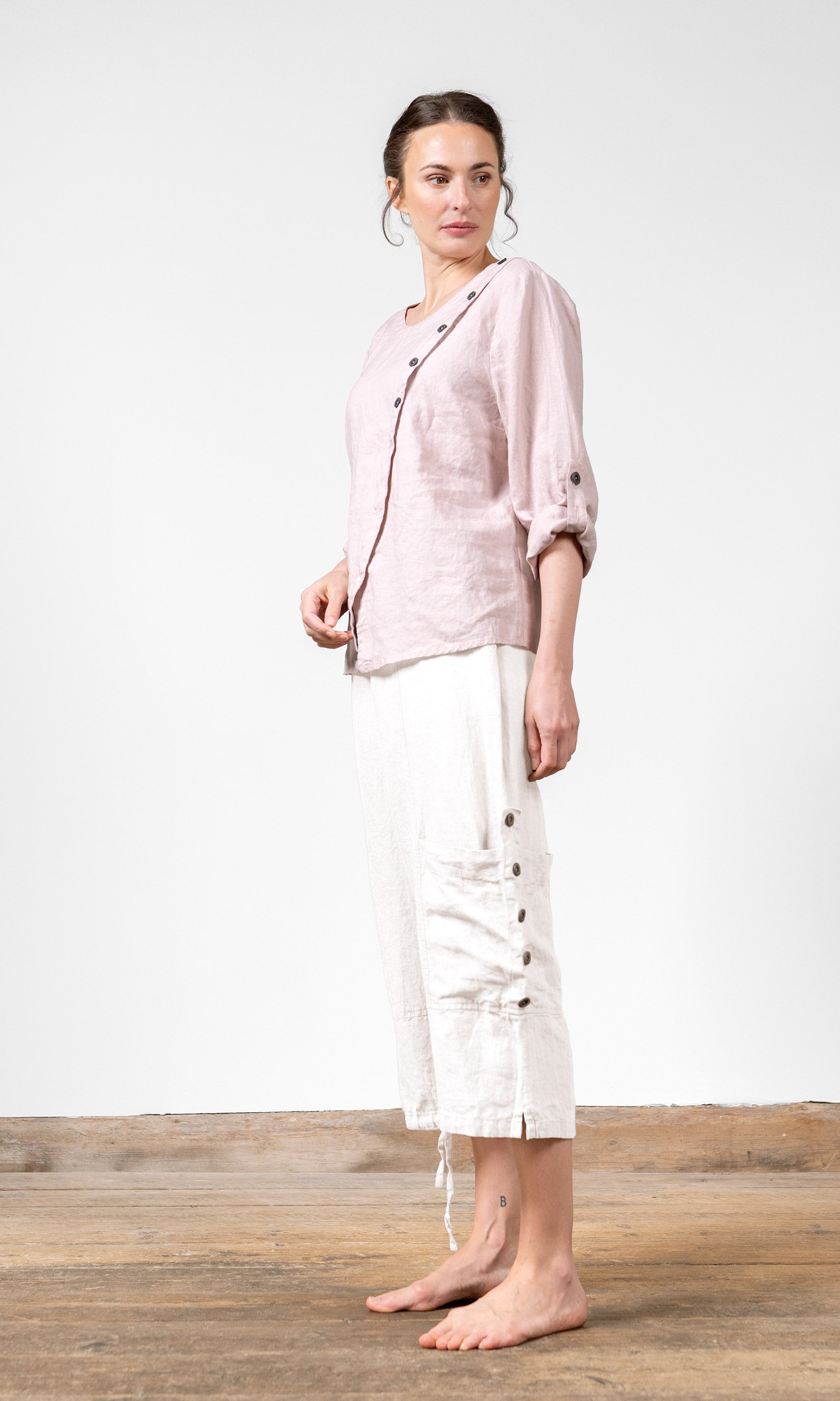 Caprishose aus Leinen