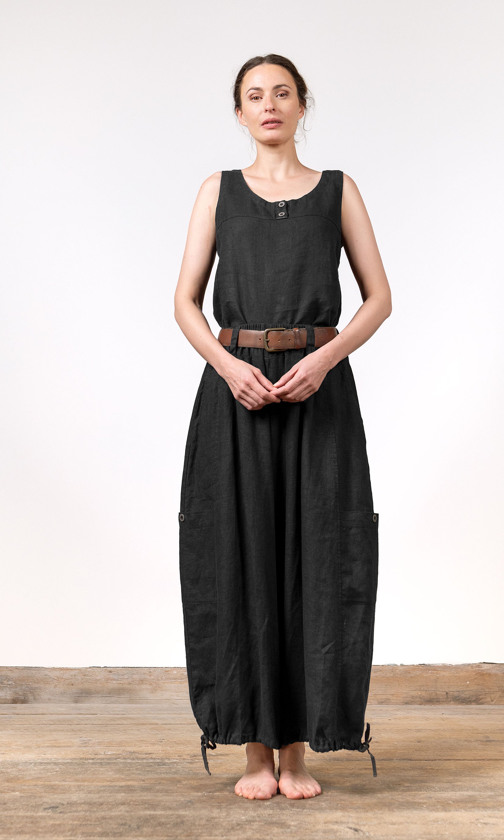 Leinenhose mit Kordelzug und zusätzlicher Weite