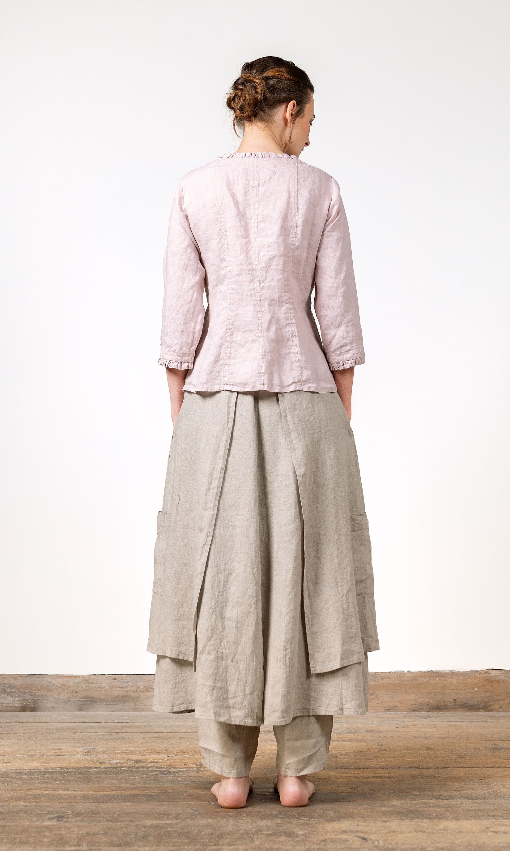 Hosenrock mit überlappenden Lagen aus Leinen