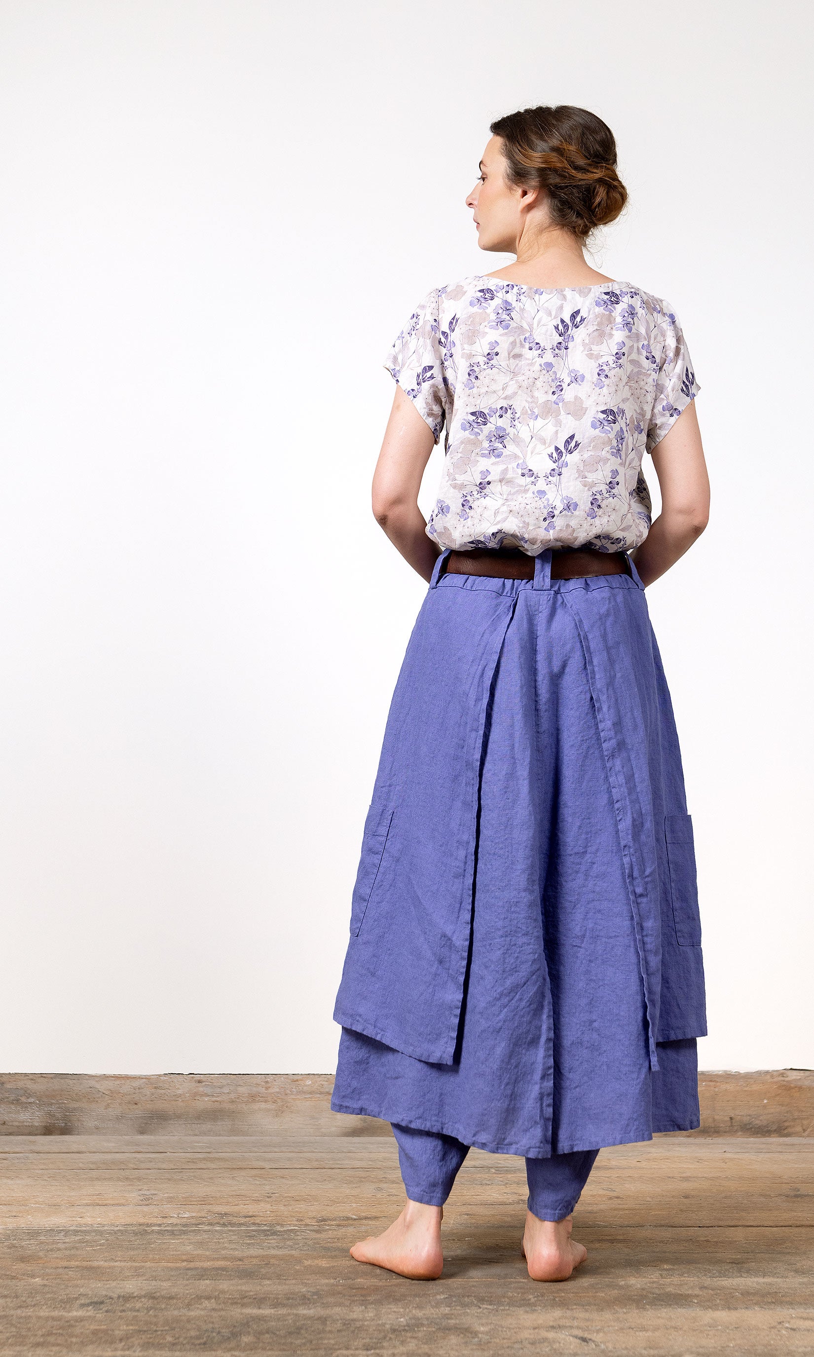 Byxkjol med lager omlott i linne