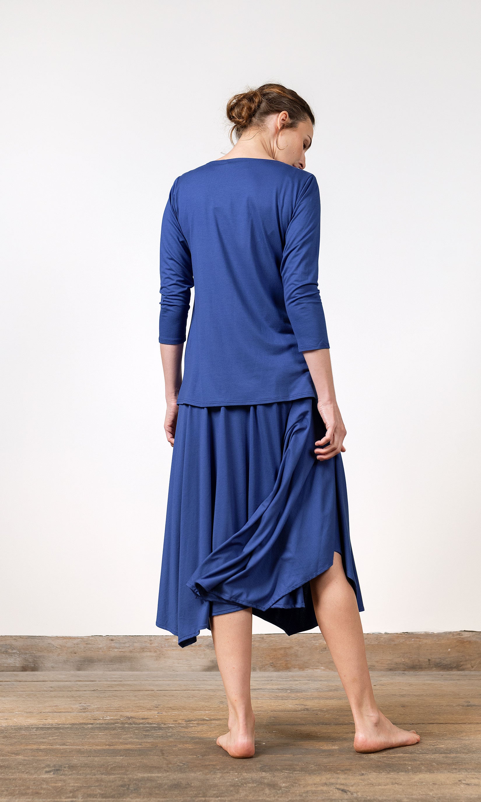 T-Shirt mit 3/4-Ärmeln aus Viskose