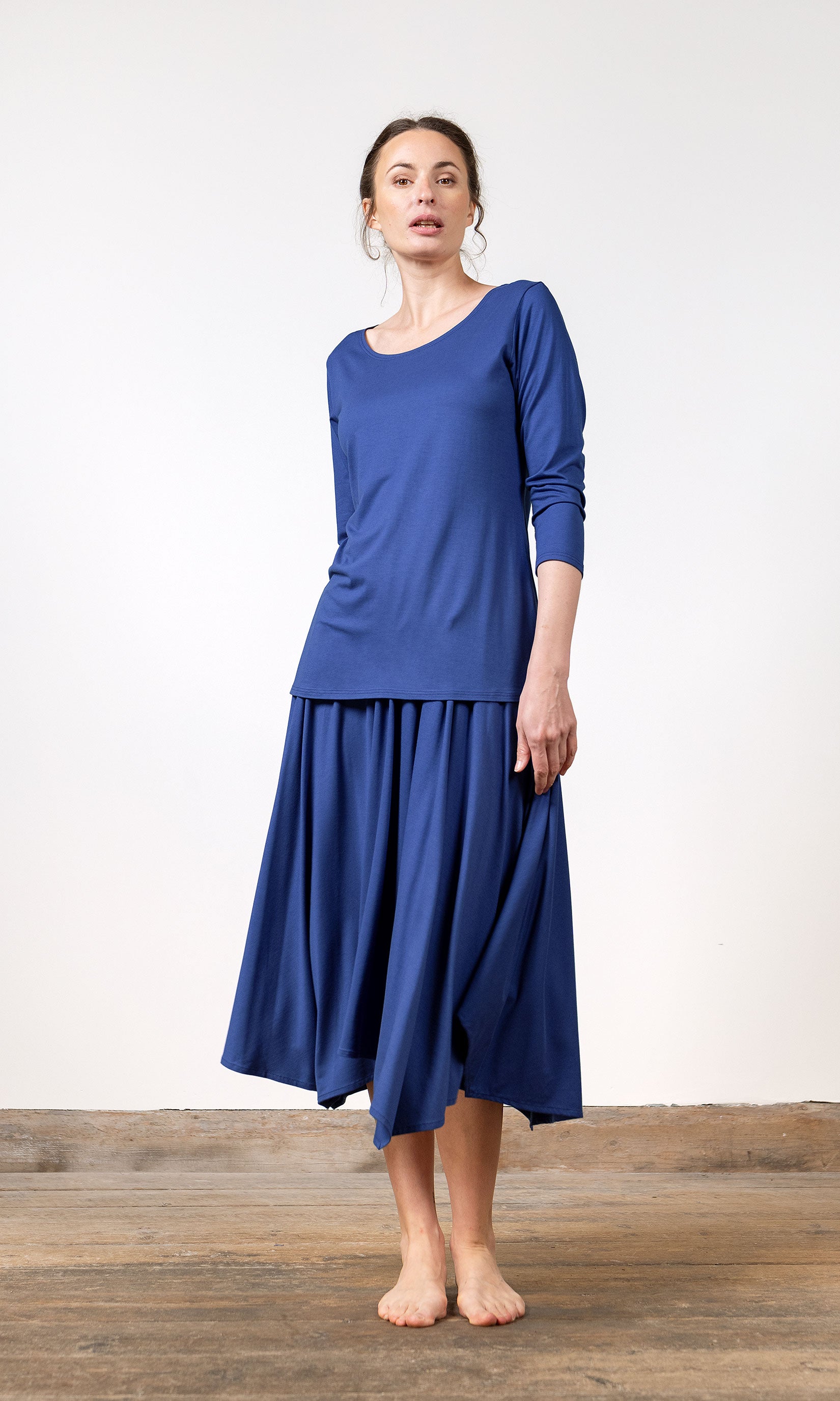 T-Shirt mit 3/4-Ärmeln aus Viskose