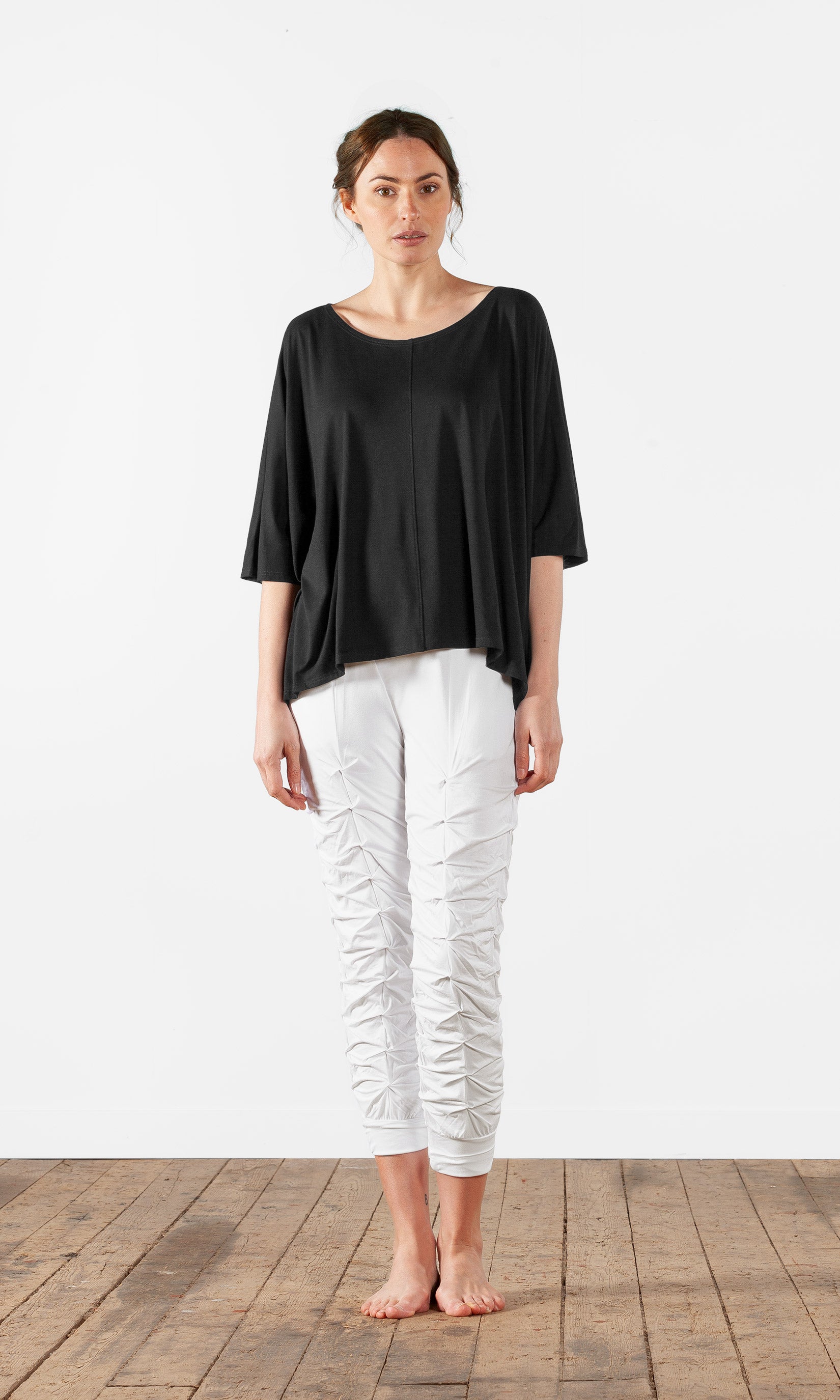 Capristrümpfe mit Falten aus Viskose