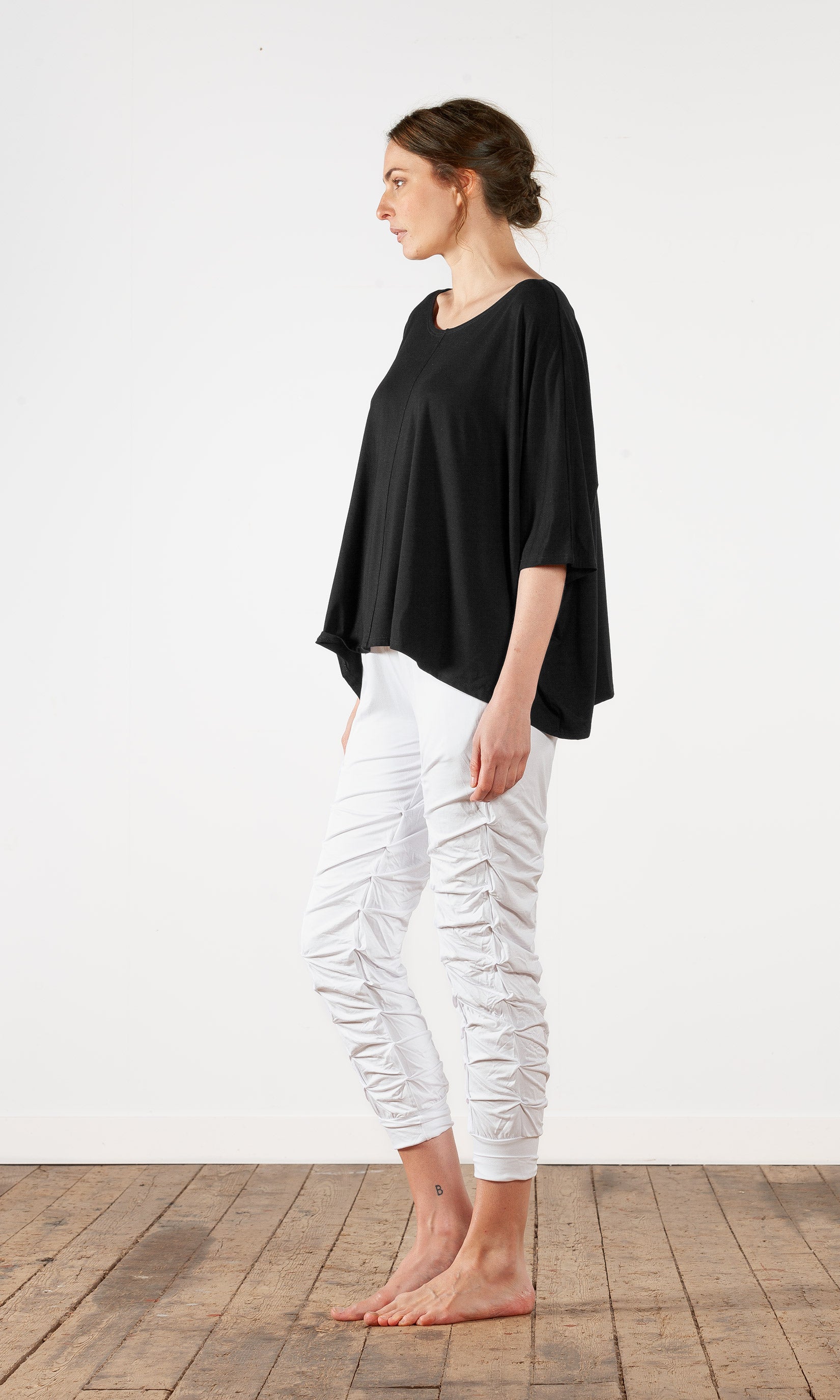 Capristrümpfe mit Falten aus Viskose