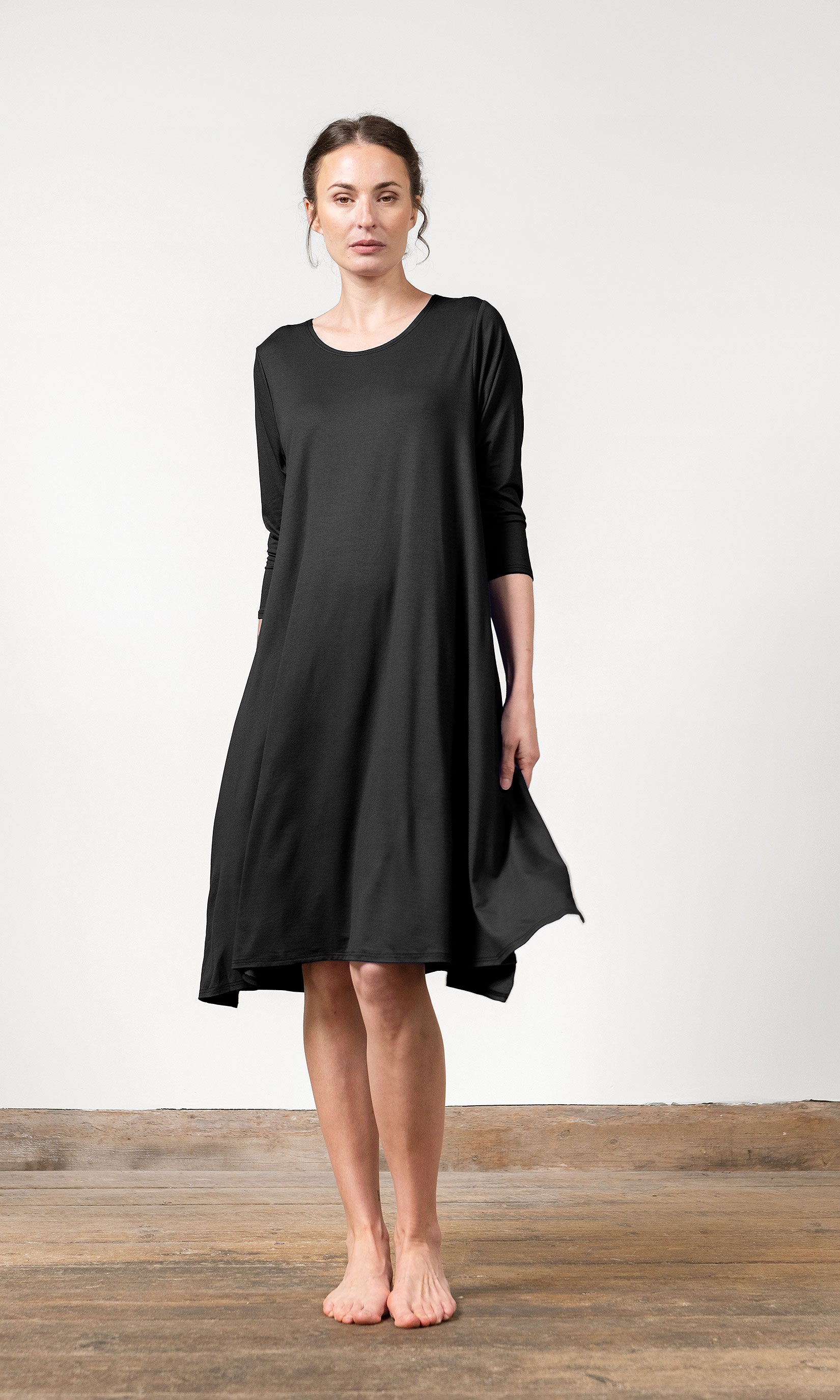 Viskosekleid, A-Linienform und weit geschnitten