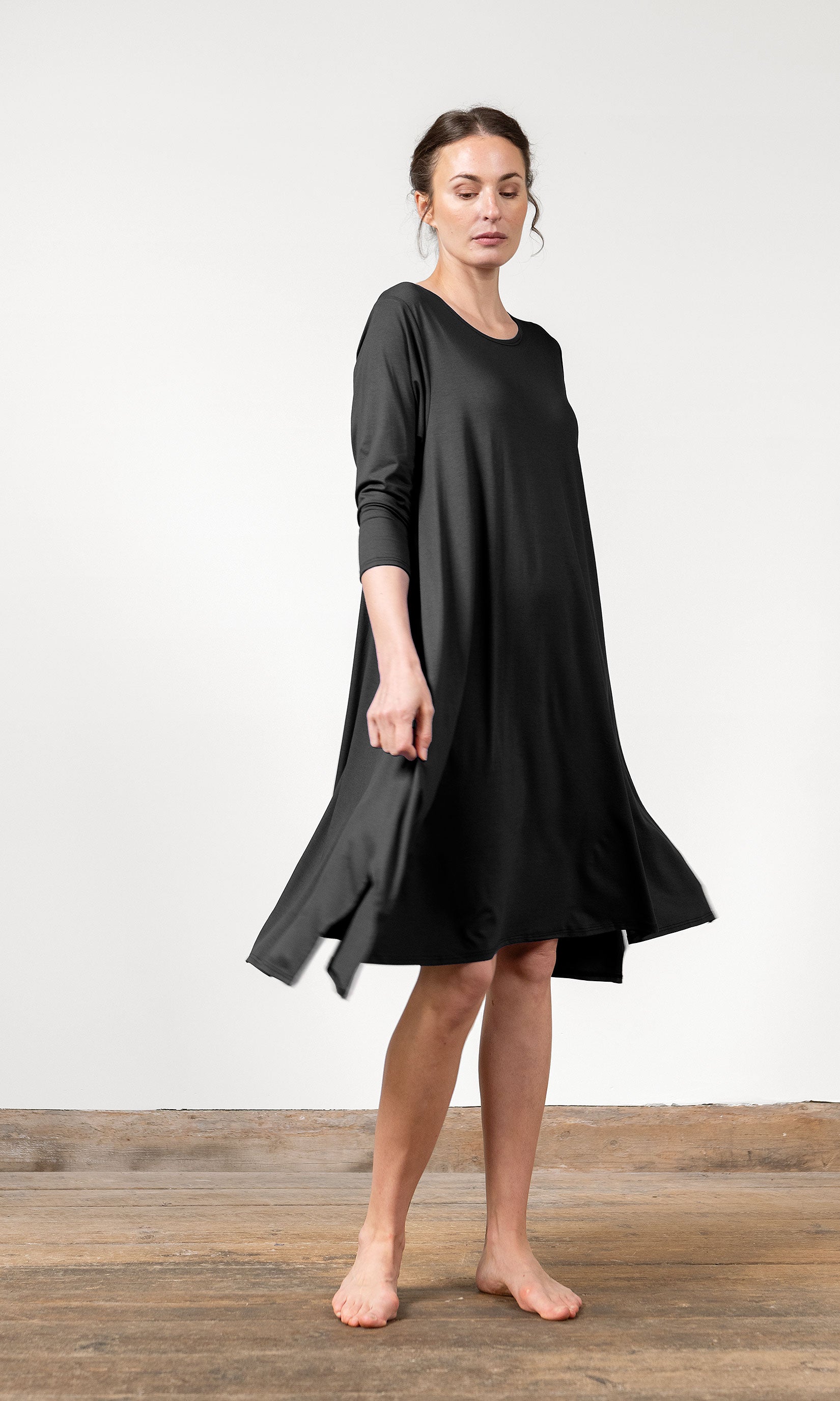 Viskosekleid, A-Linienform und weit geschnitten