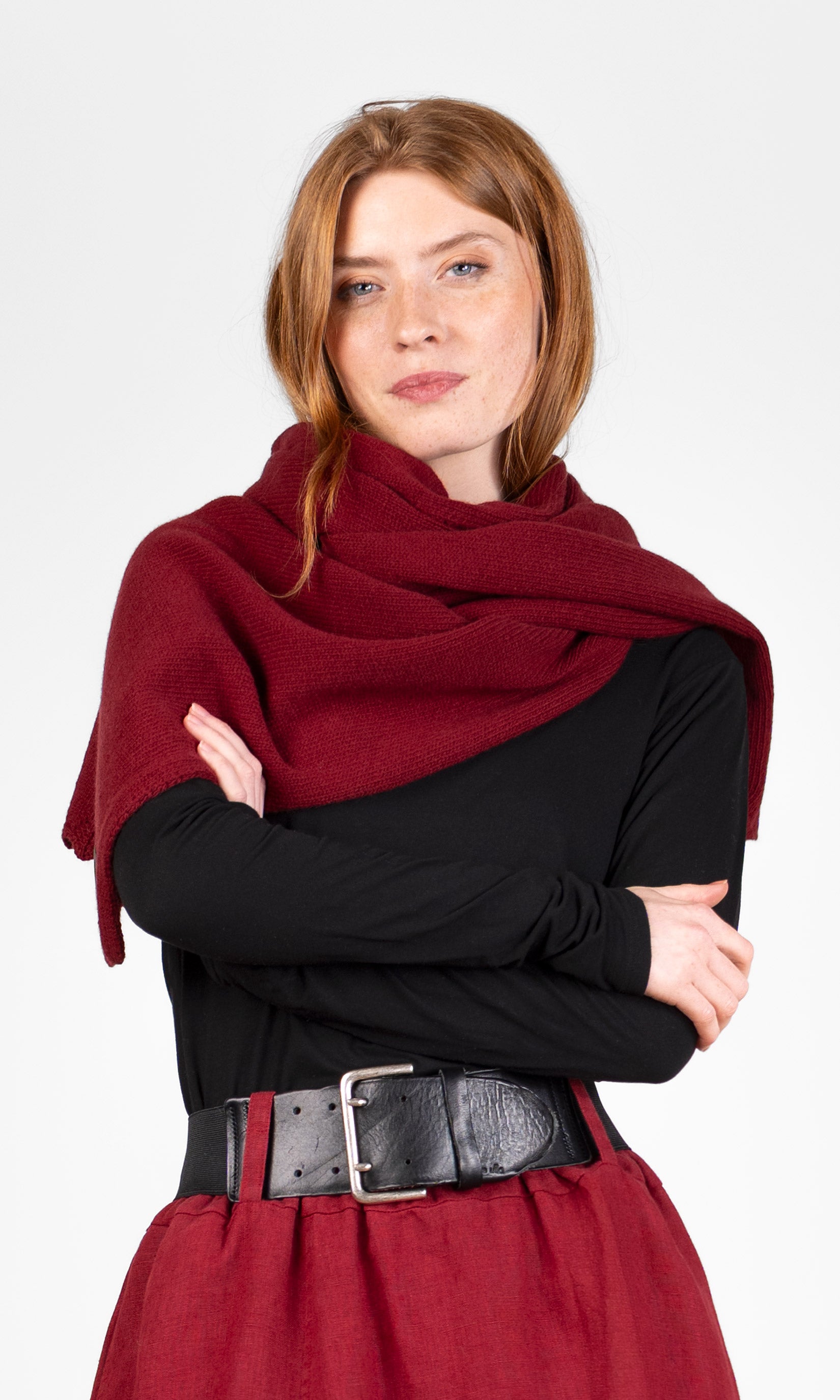 Wool scarf with a decorative finish