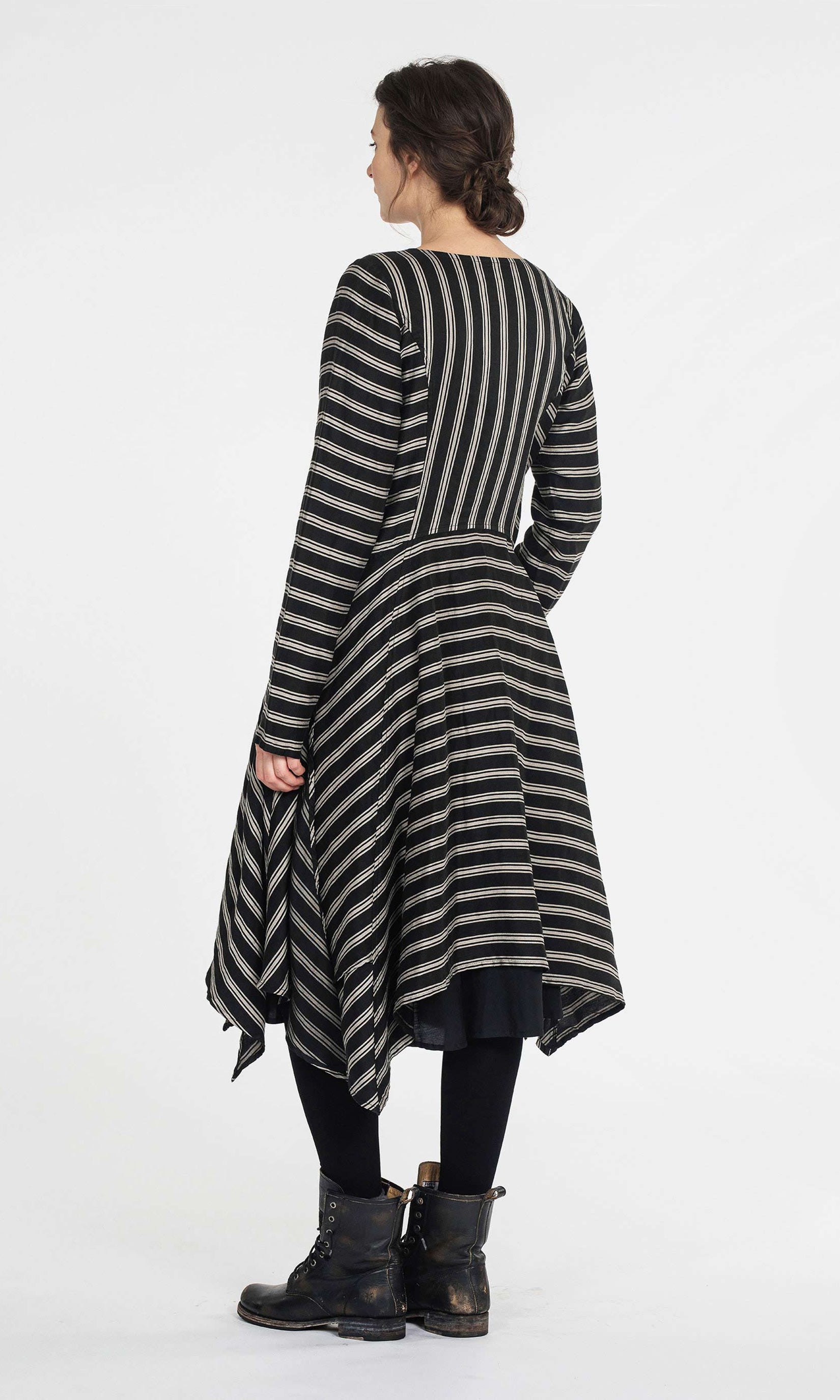 Striped linen mix dress