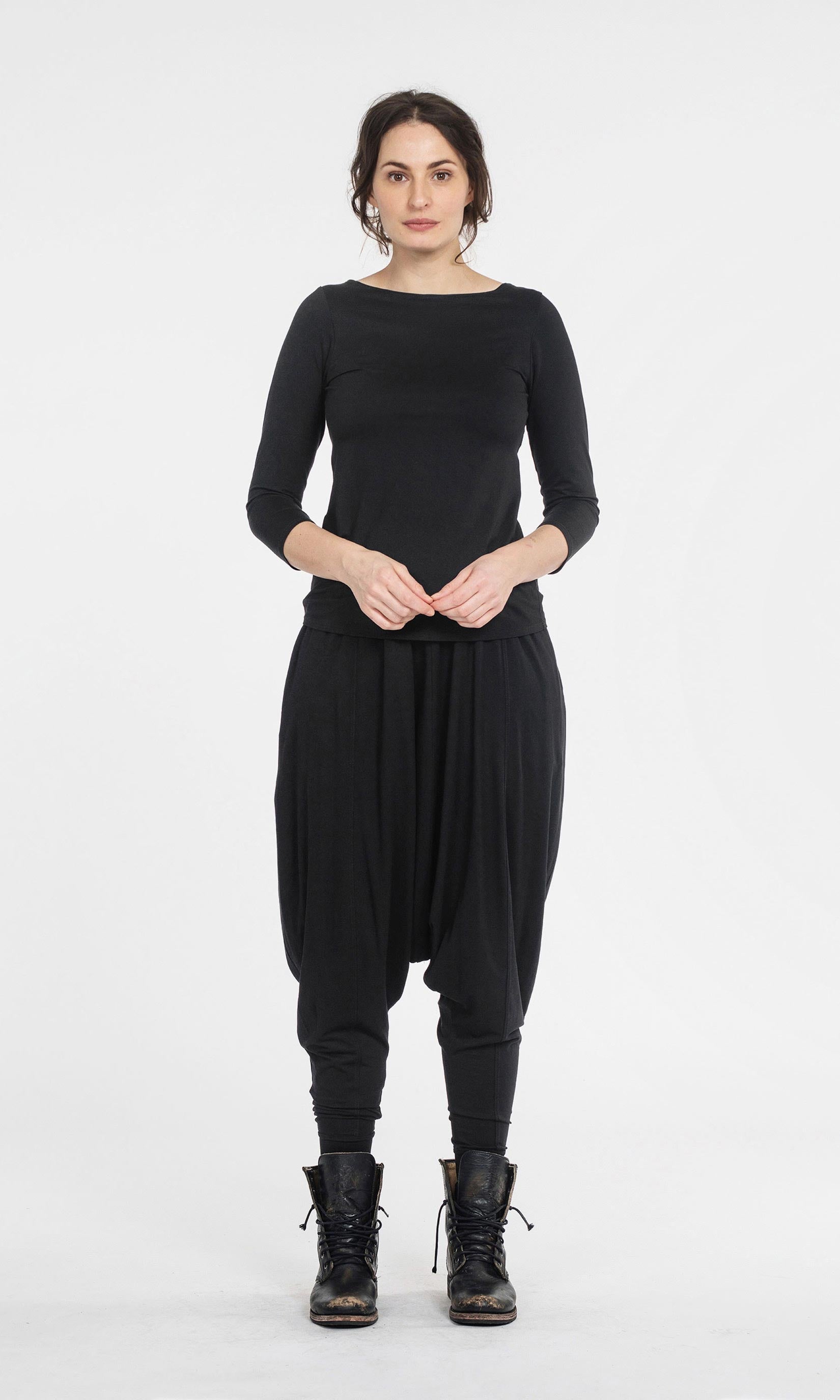 Harem pants with viscose cuffs