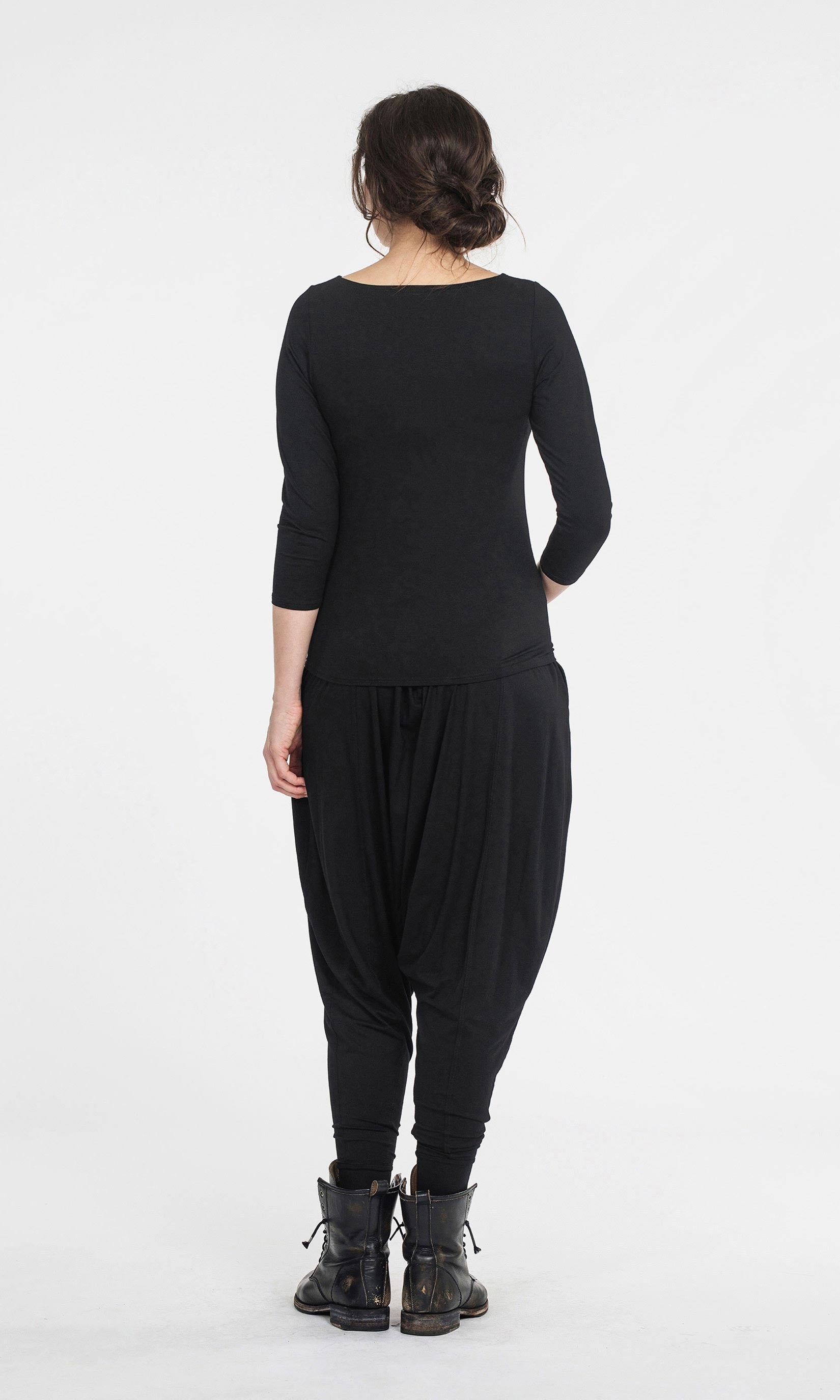 Harem pants with viscose cuffs