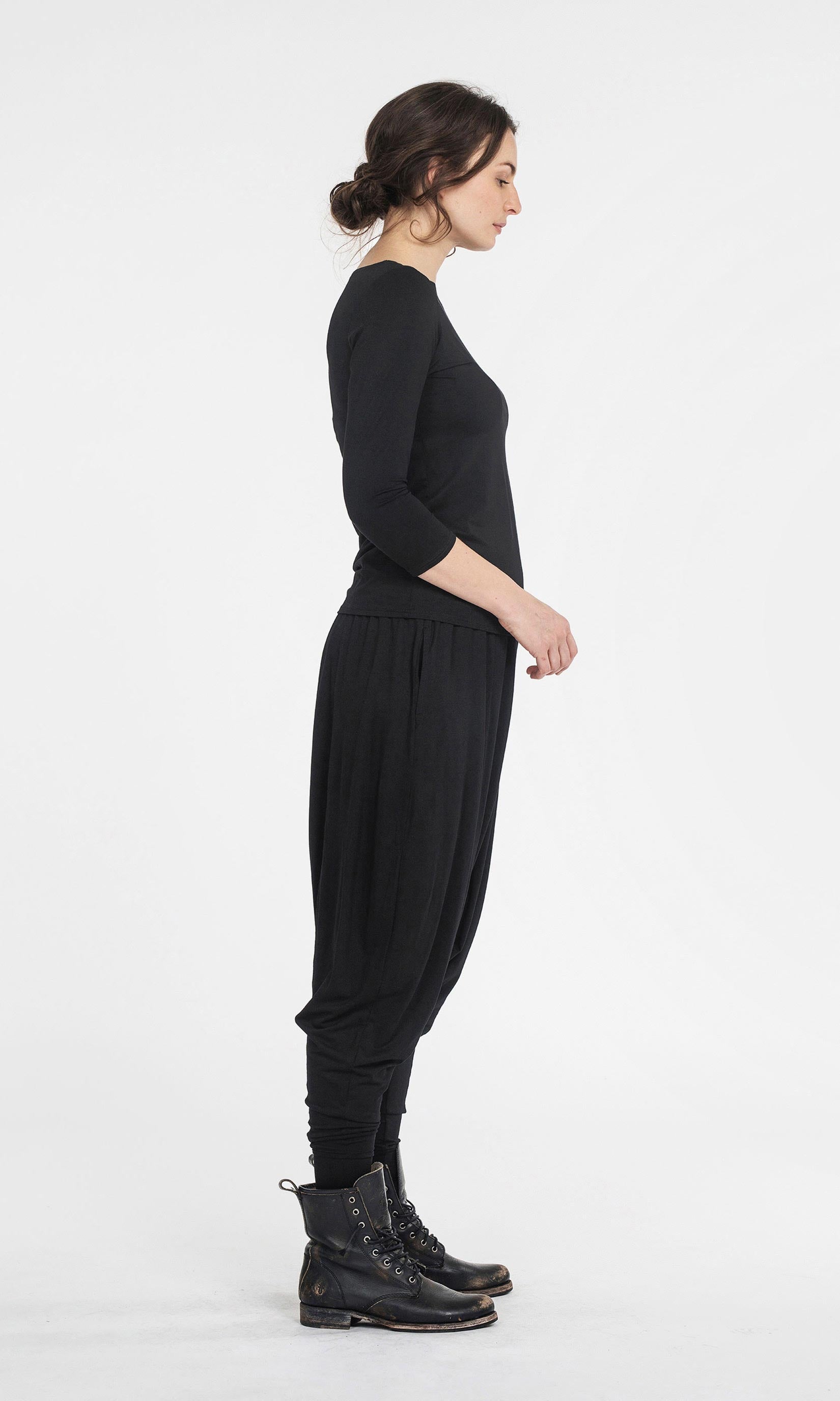 Harem pants with viscose cuffs