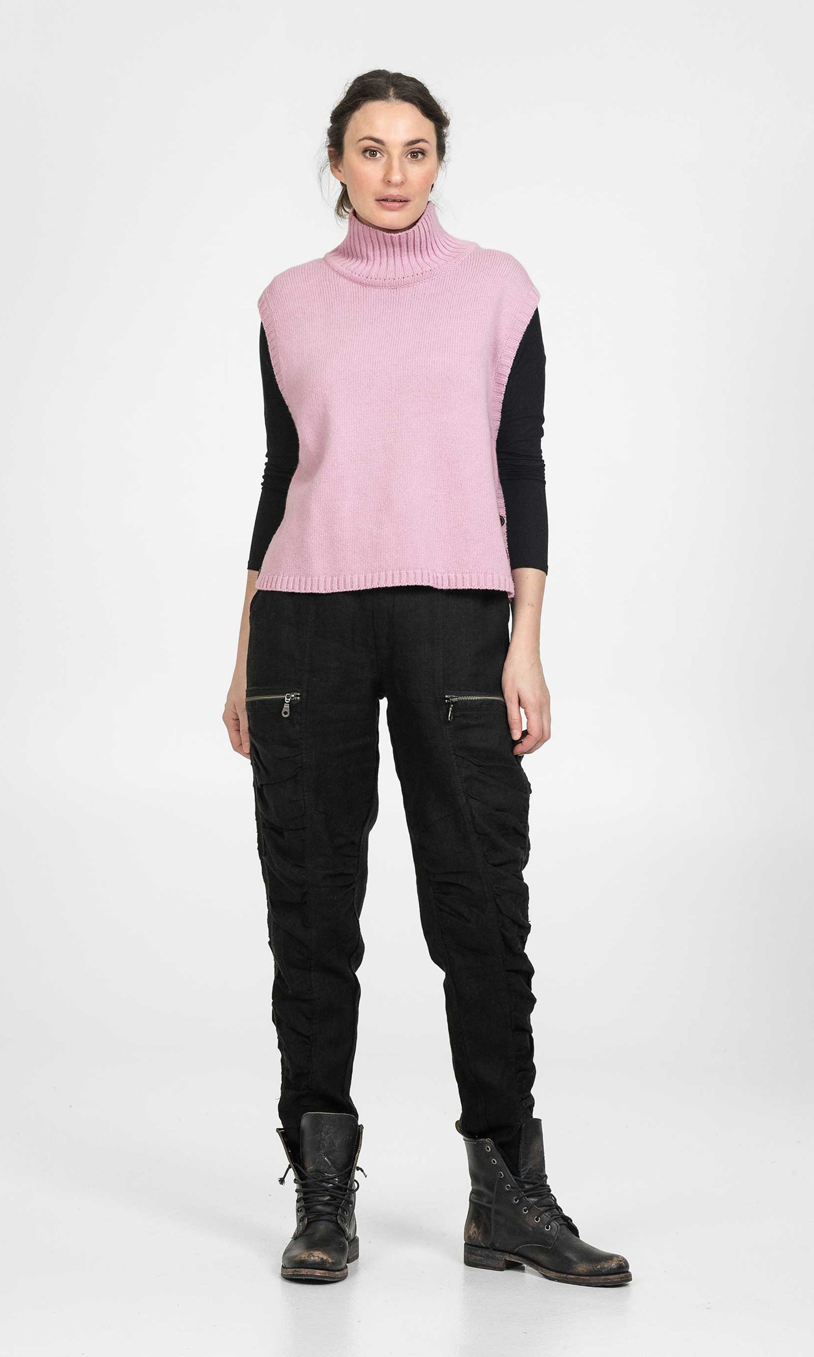 Knitted wool polo vest