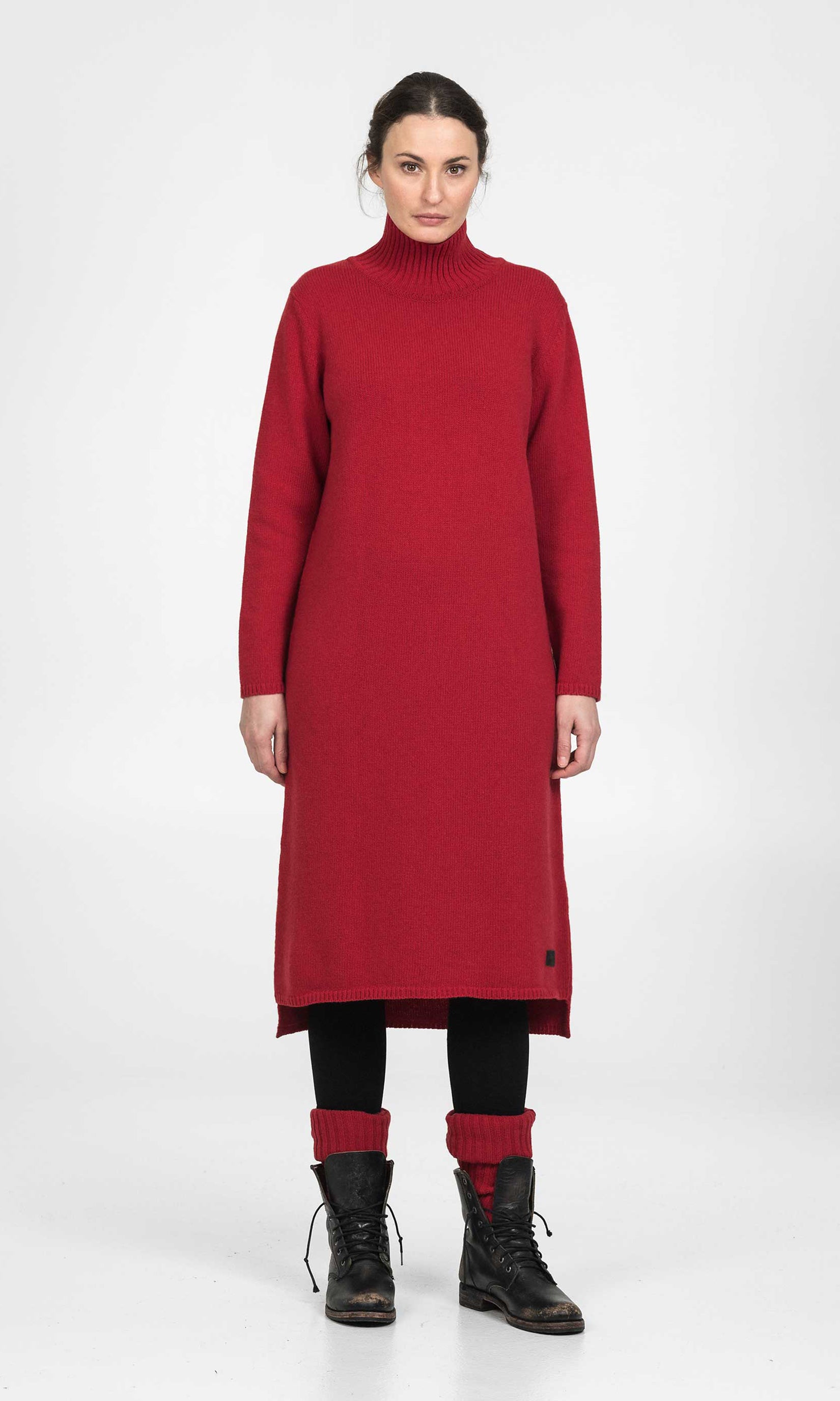 Lång ullklänning med polo
