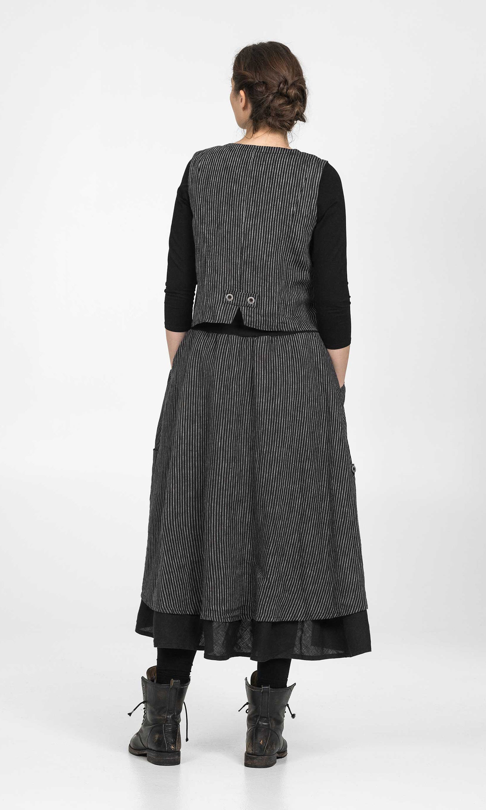 Lined linen suit vest