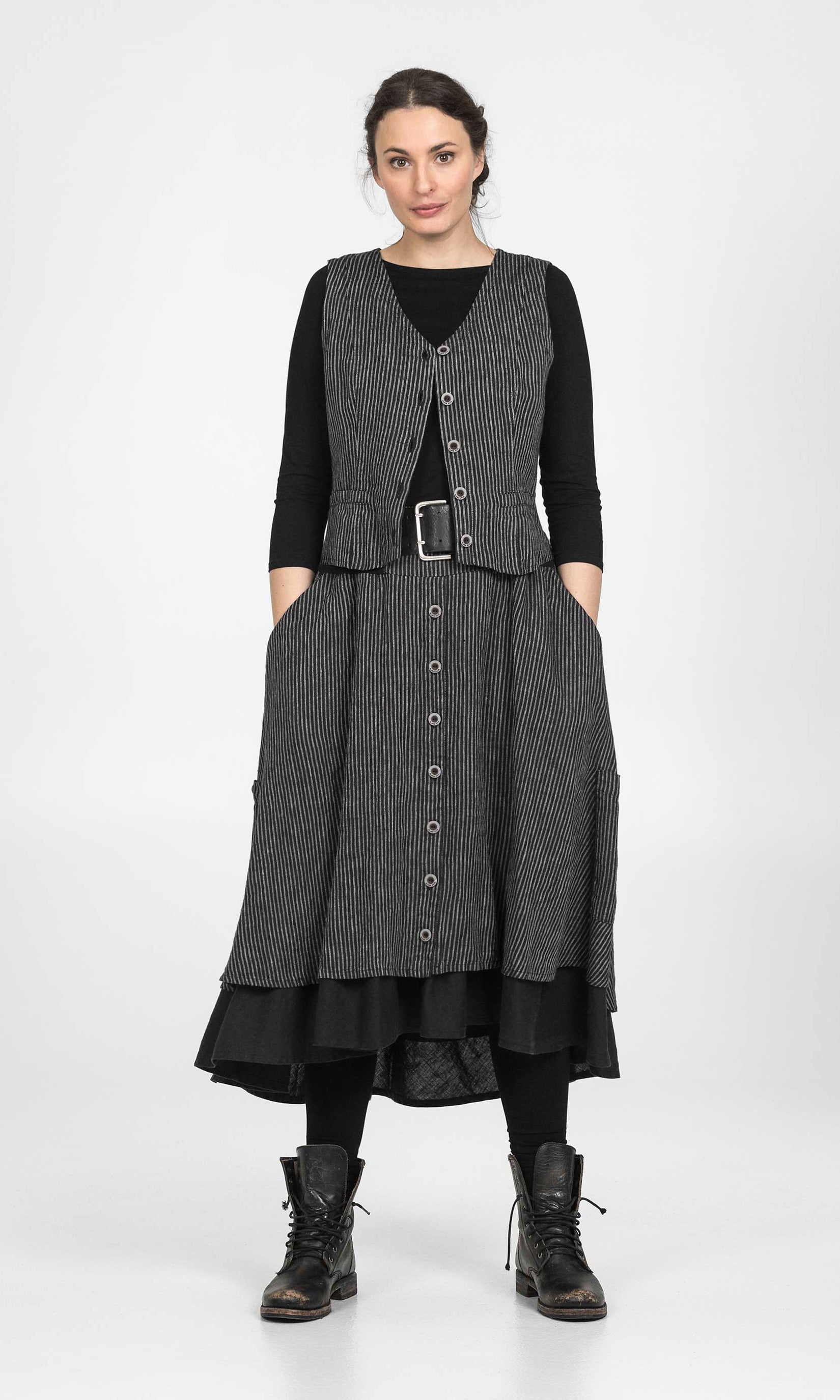 Lined linen suit vest