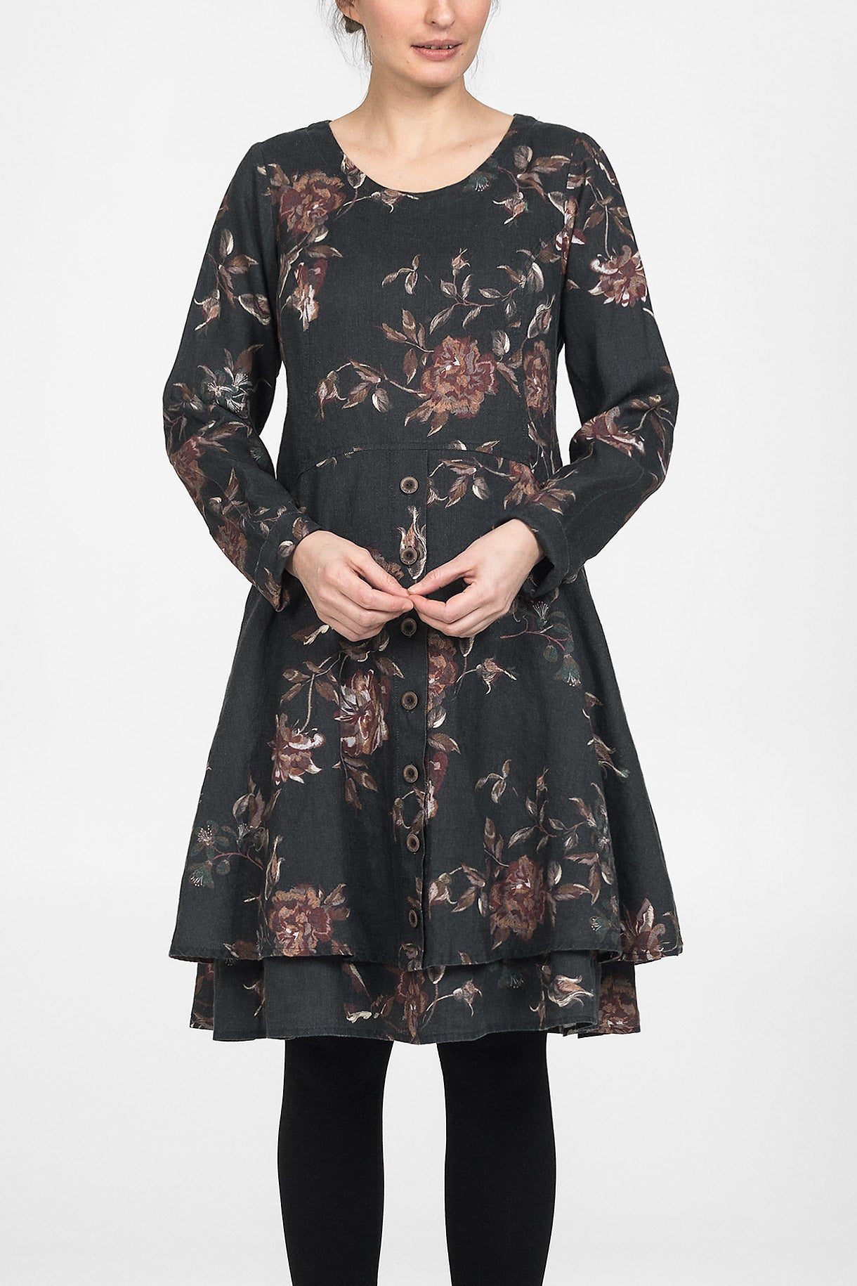 Leinenkleid mit Doppelröcken