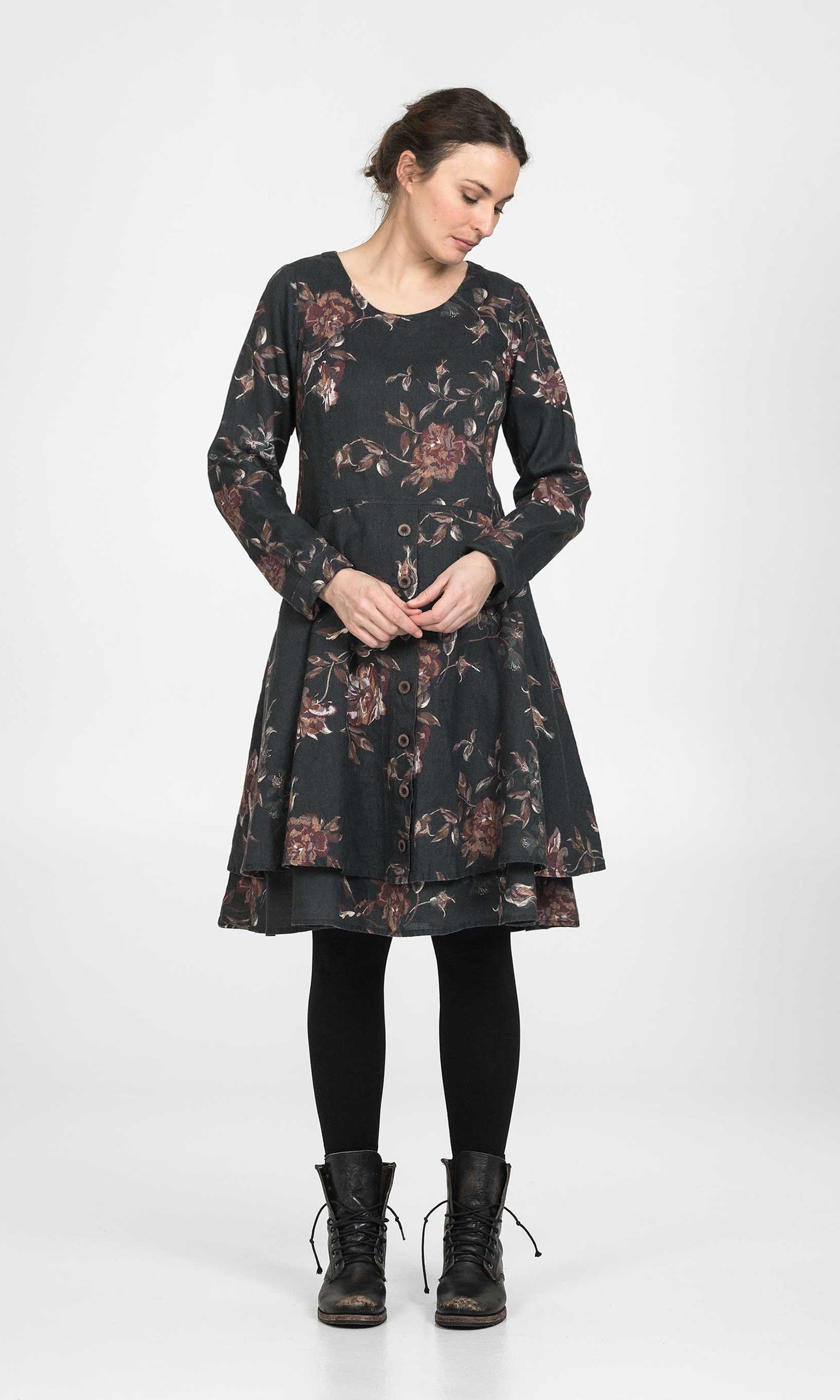 Leinenkleid mit Doppelröcken
