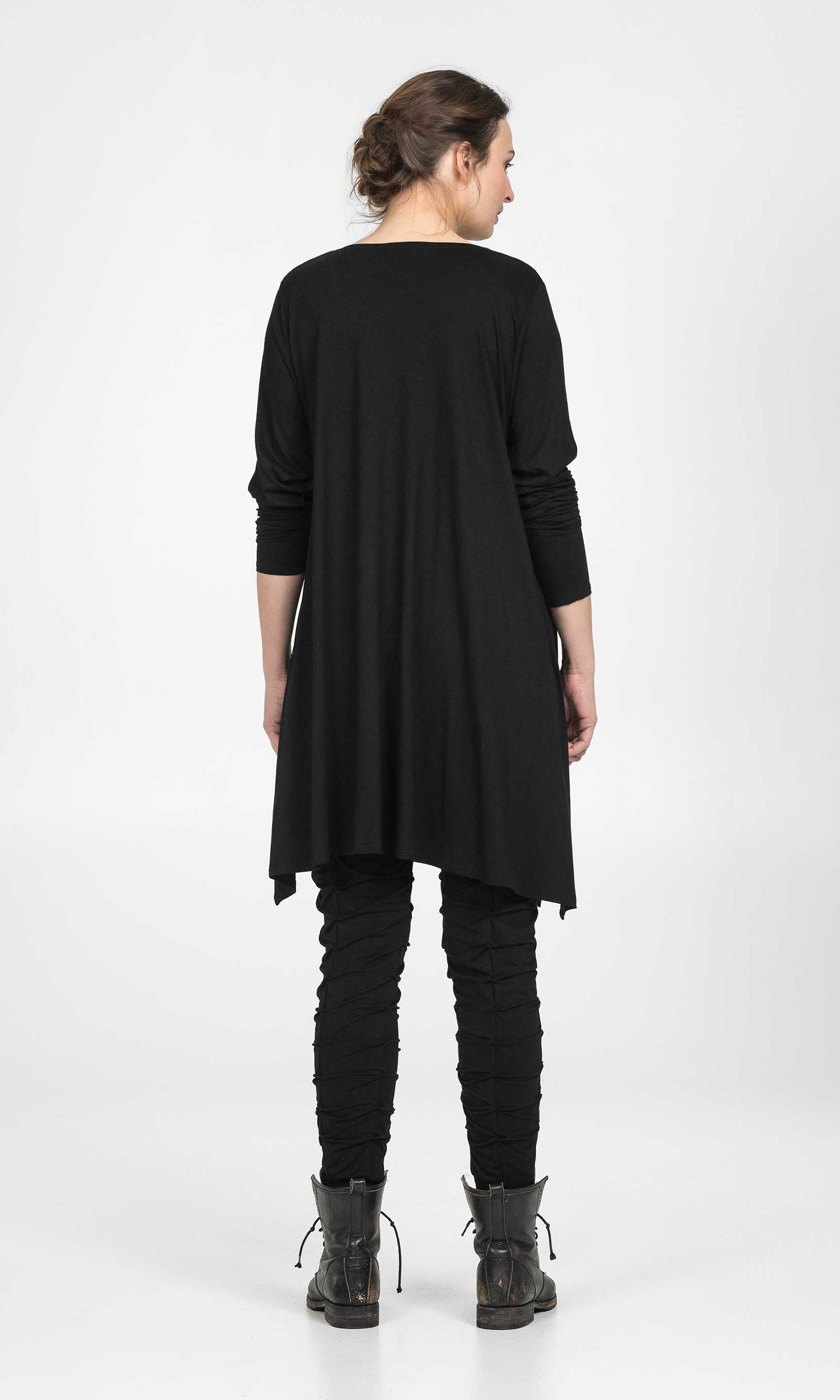 Oversize viscose tunic with long sleeves