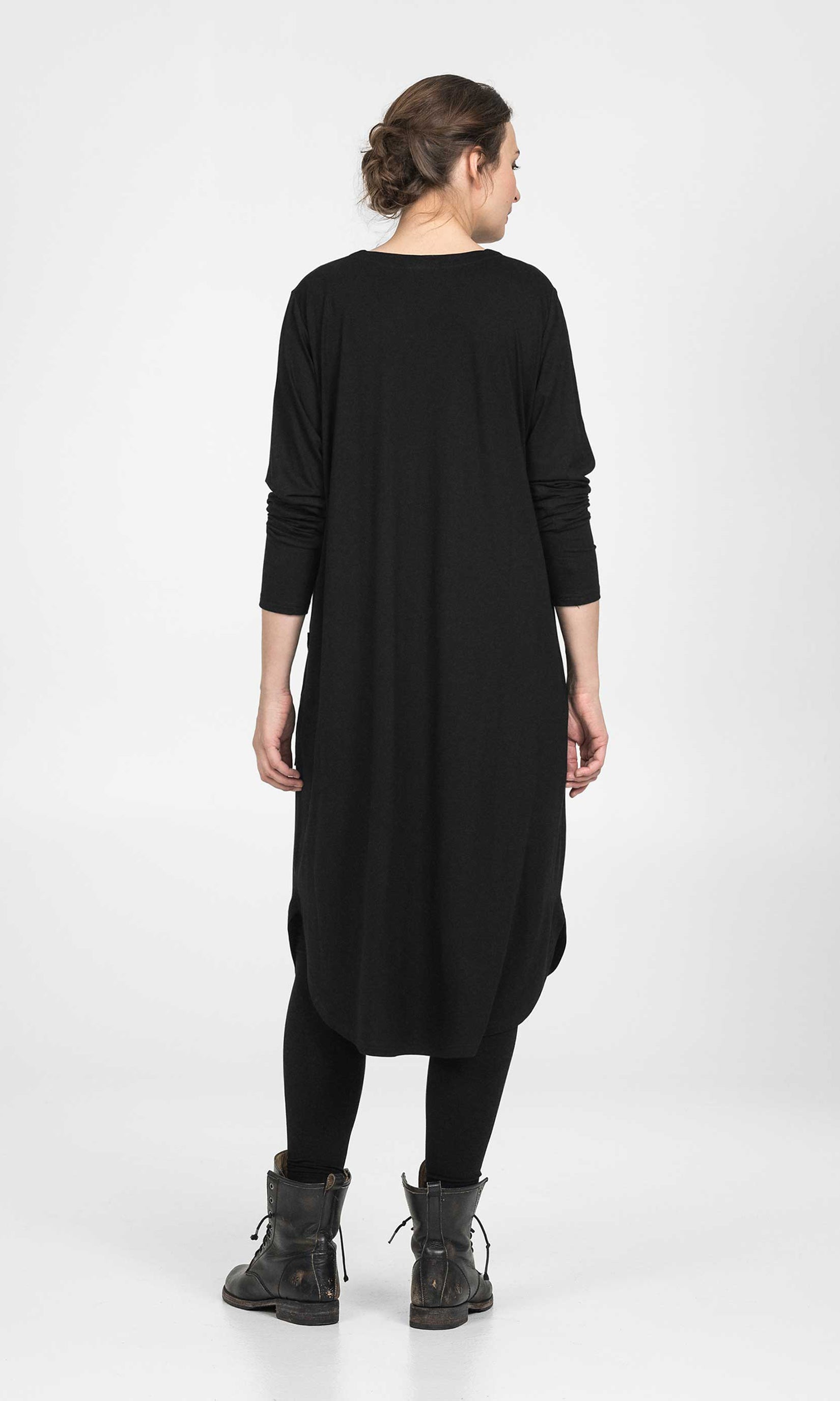 Long straight viscose dress