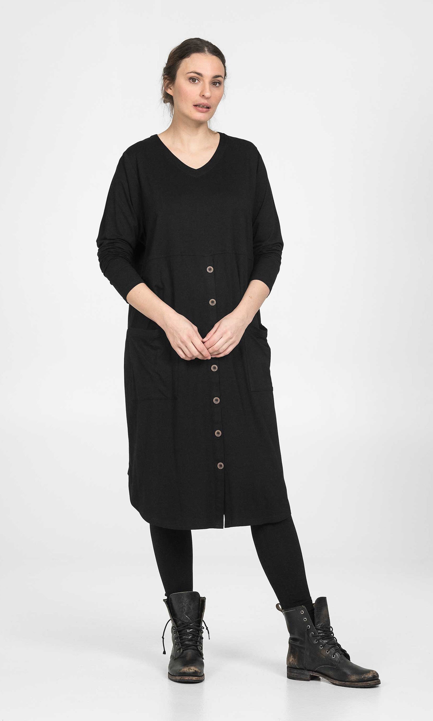 Long straight viscose dress
