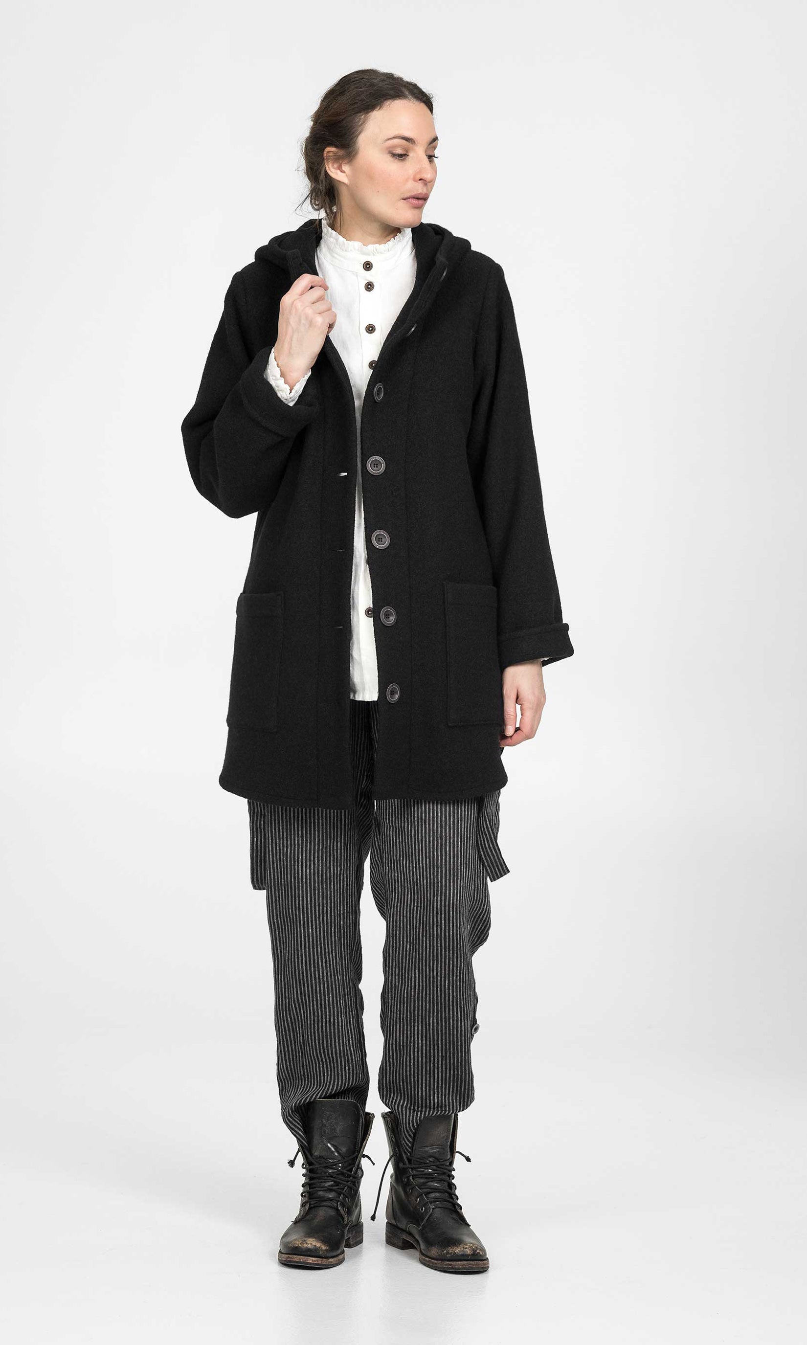 Longer wool jacket with lovely hood