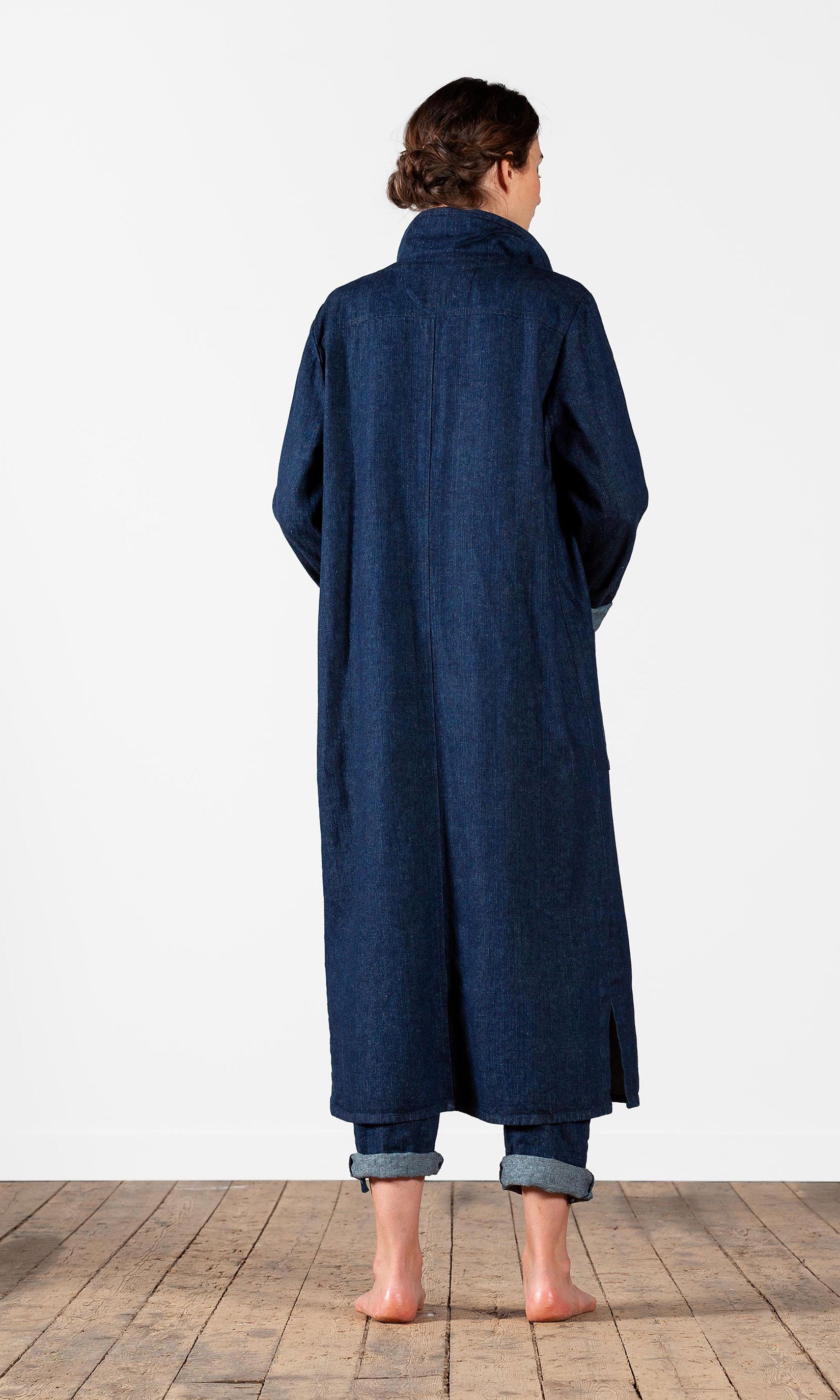 Jeansrock i klassisk rak, fodrad modell, med fickor